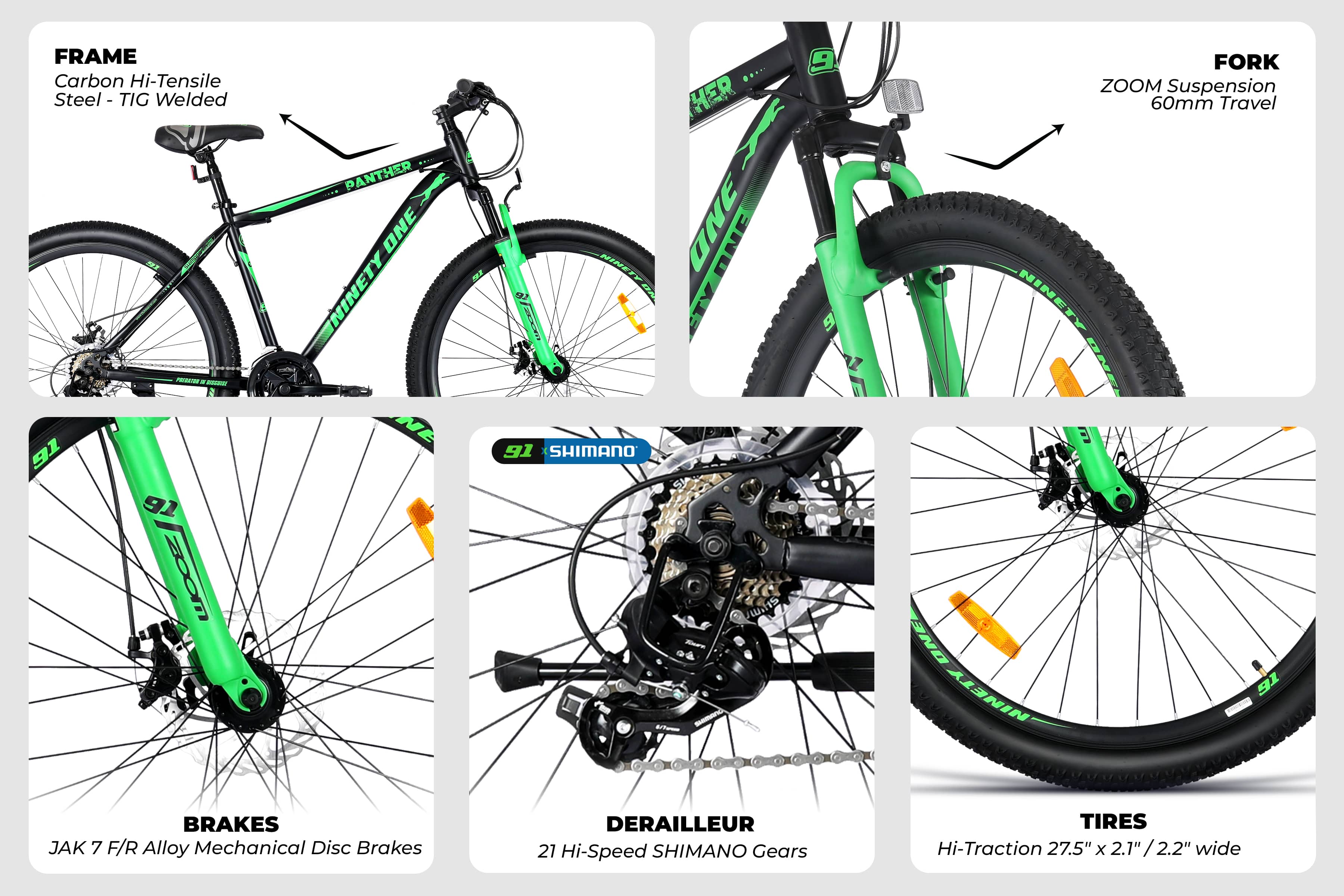 Buy Panther Multi Speed Cycle by 91 Online Ninety One Bicycles