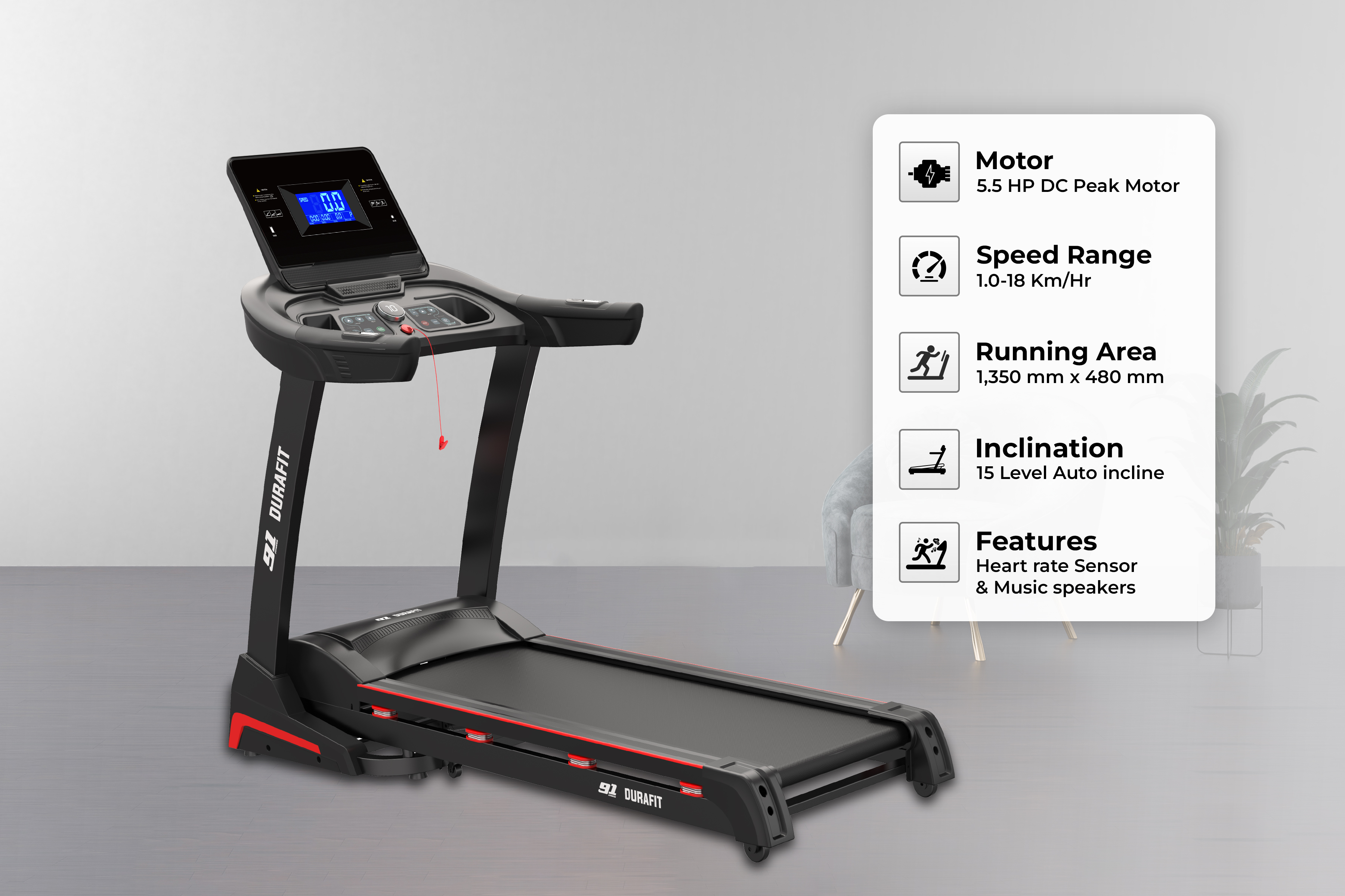 Panther Pro Single Function Treadmill black