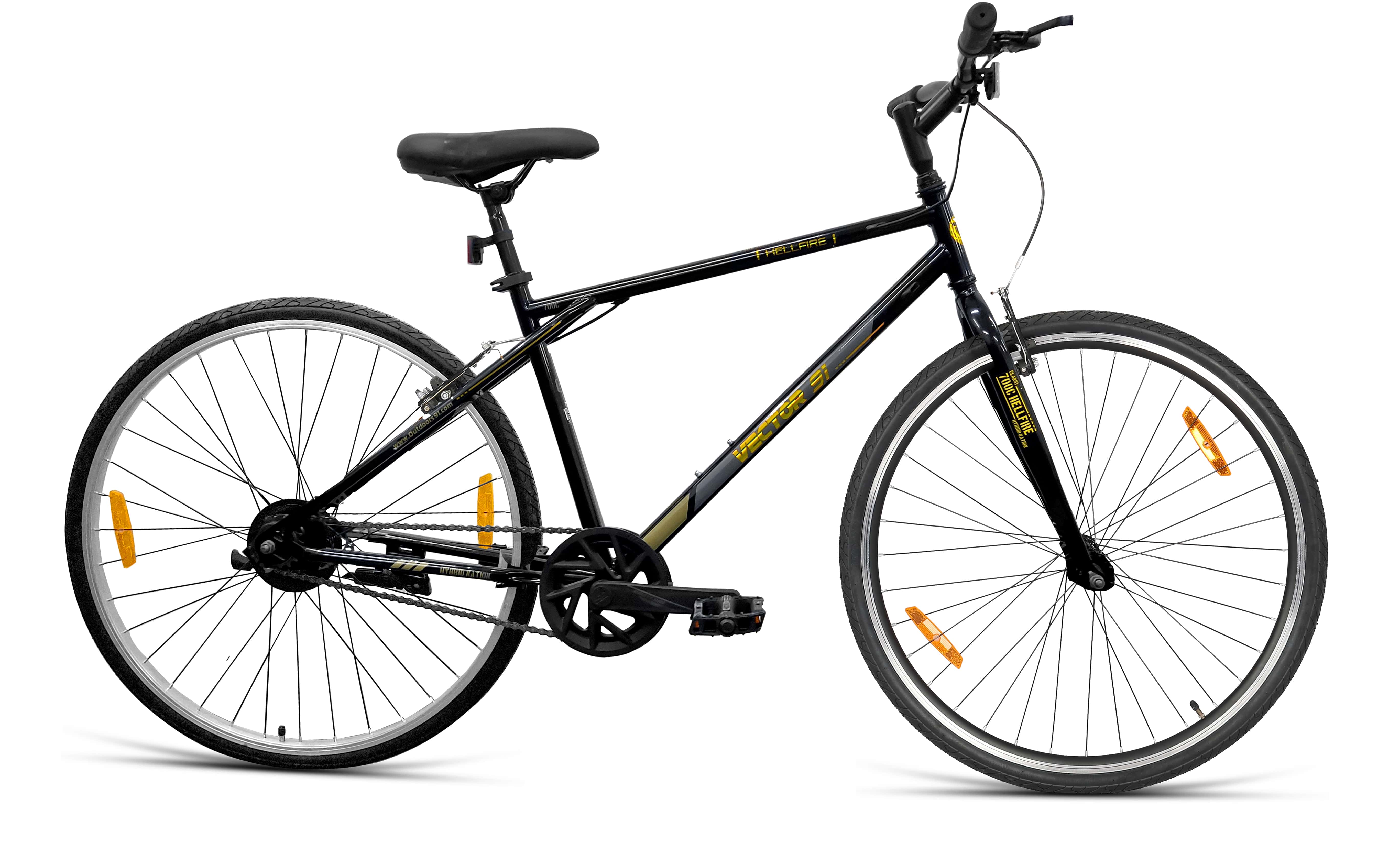 HellFire RFV 700C Single Speed Single Wall Alloy Rims (Black Gold) image 1