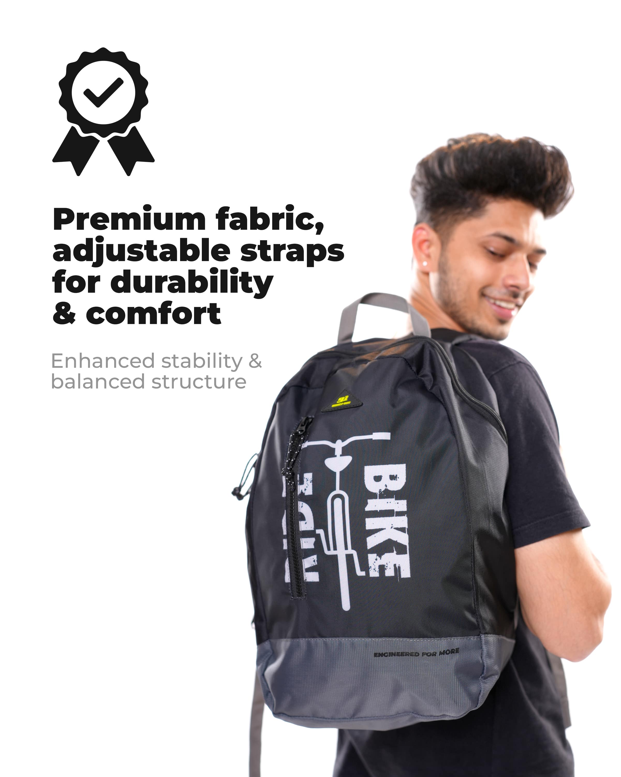 Top Selling  - 91Trekker 15L Unisex Black Grey Backpack at Rs. 944 by Ninety One Cycle