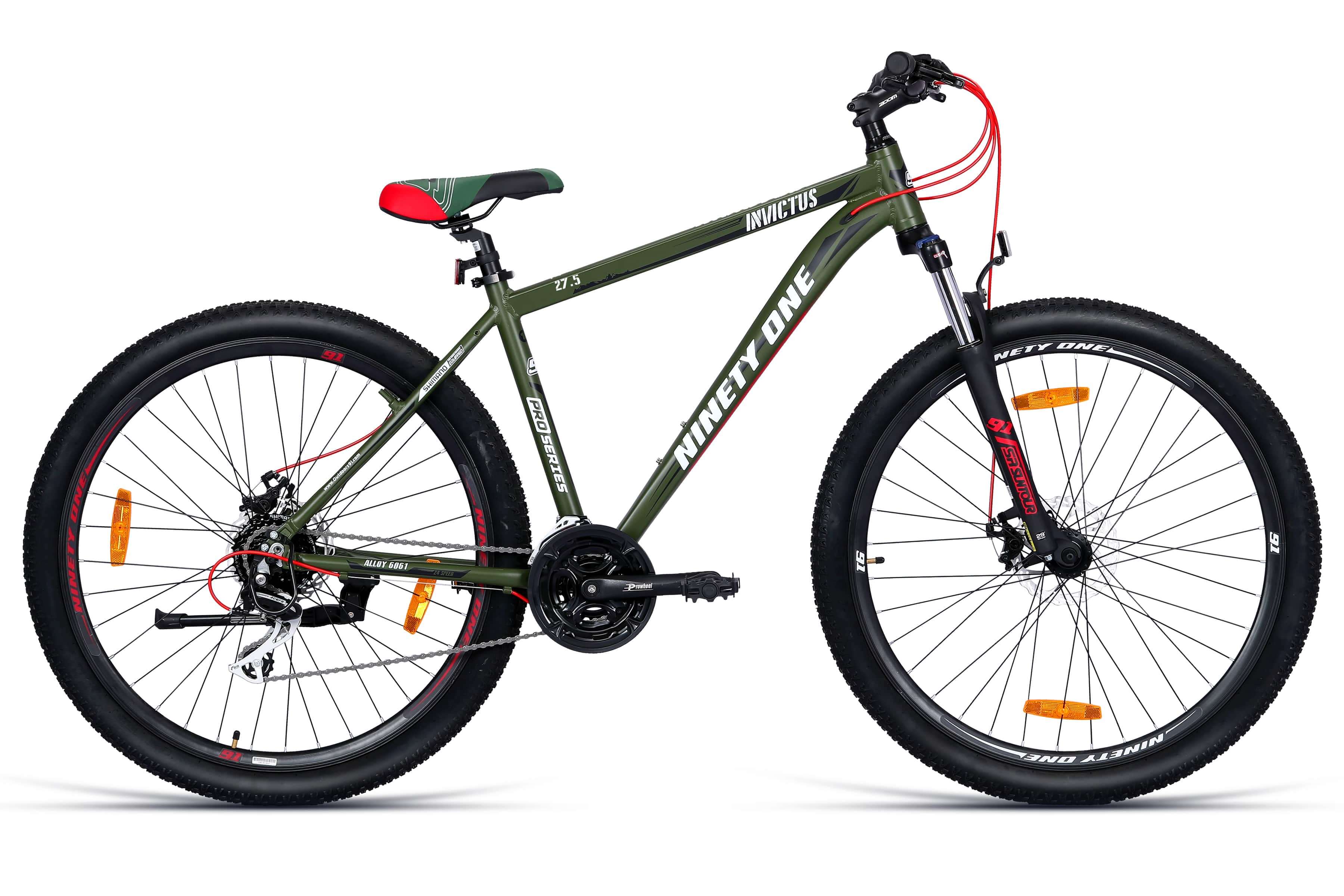 Top Selling Mountain Bikes - Invictus 27 5T Military Green at Rs. 23999 by Ninety One Cycle