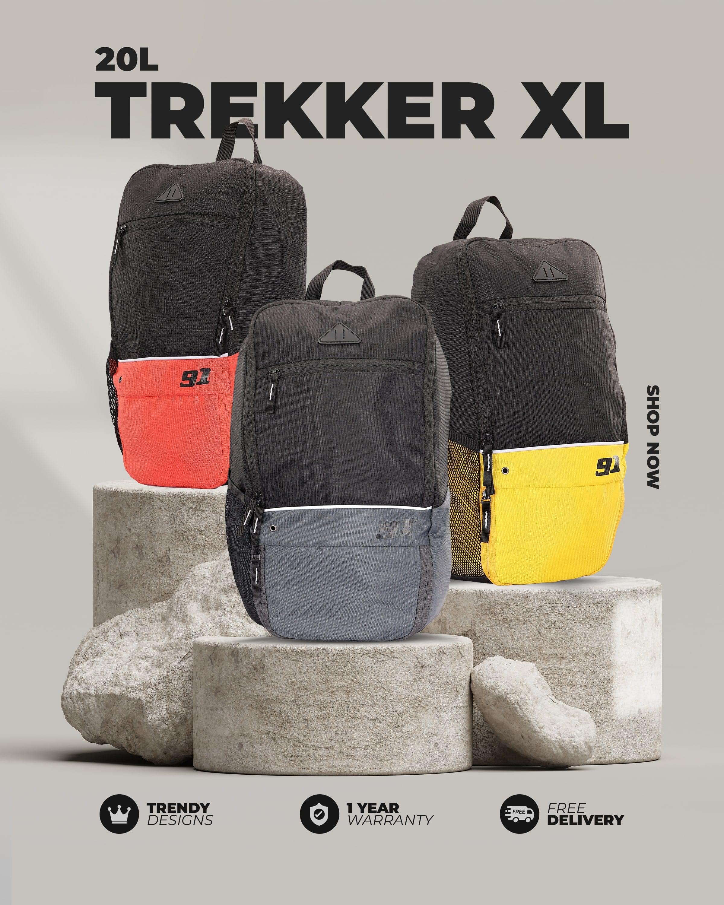 Top Selling  - 91Trekker XL 20L Unisex Black Red Backpack at Rs. 1108 by Ninety One Cycle