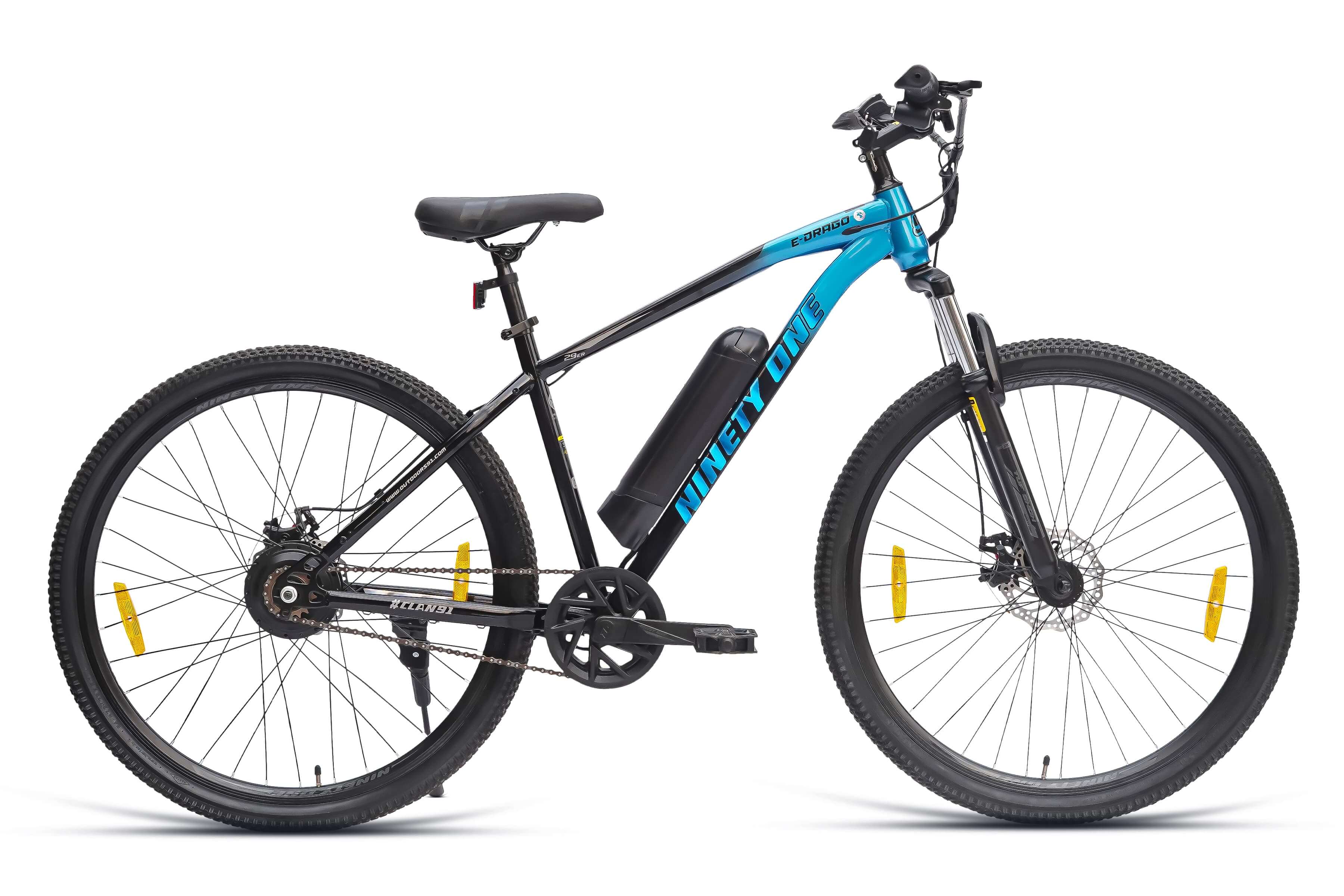 Top Selling E Bikes - E Drago 29T Black Blue at Rs. 32499 by Ninety One Cycle