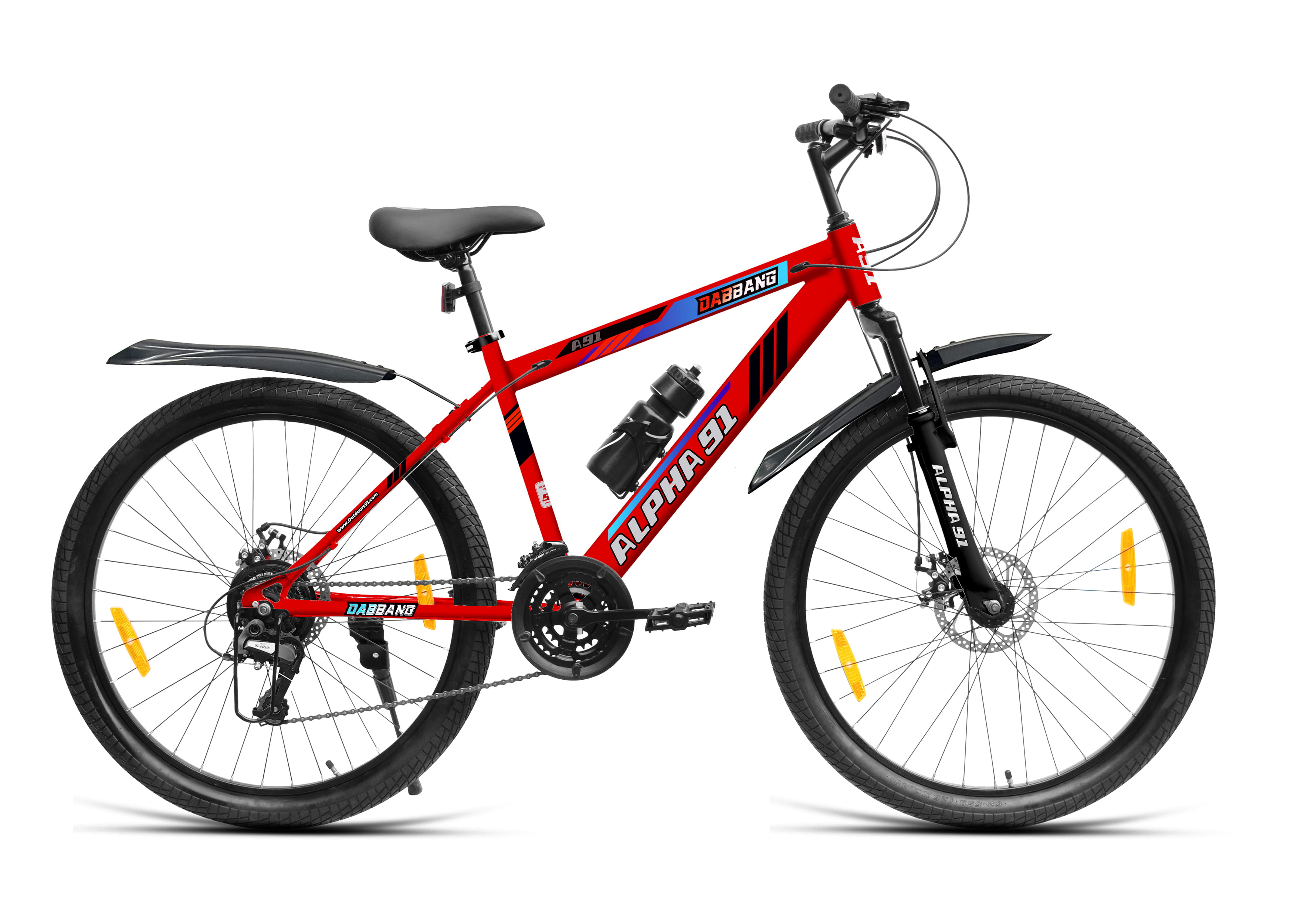 Dabbang D2TX 26T 21 Speed SunRun Gear 90 SKD (Black Red) image 1