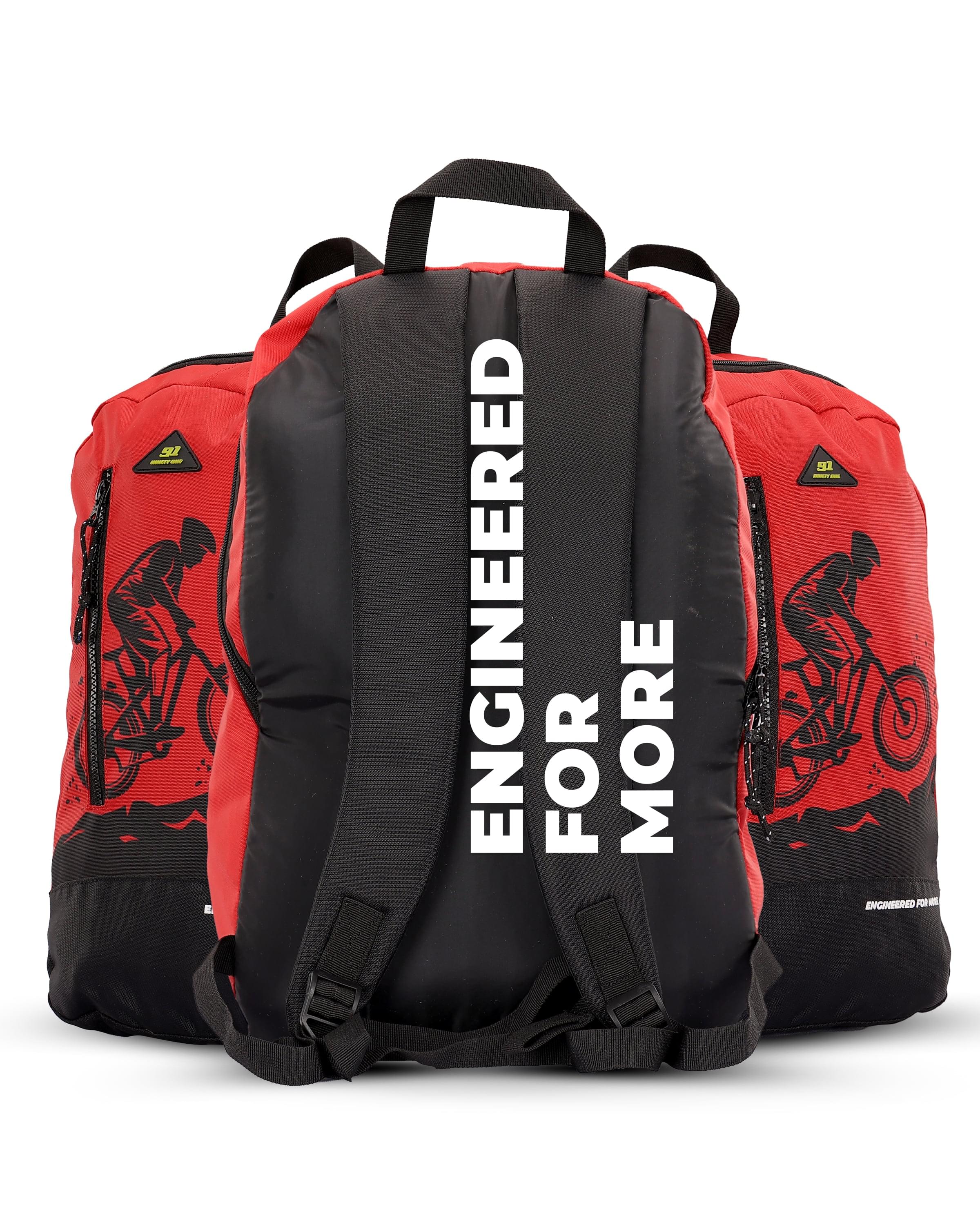 Top Selling  - 91Trekker 15L Unisex Red Black Backpack at Rs. 944 by Ninety One Cycle