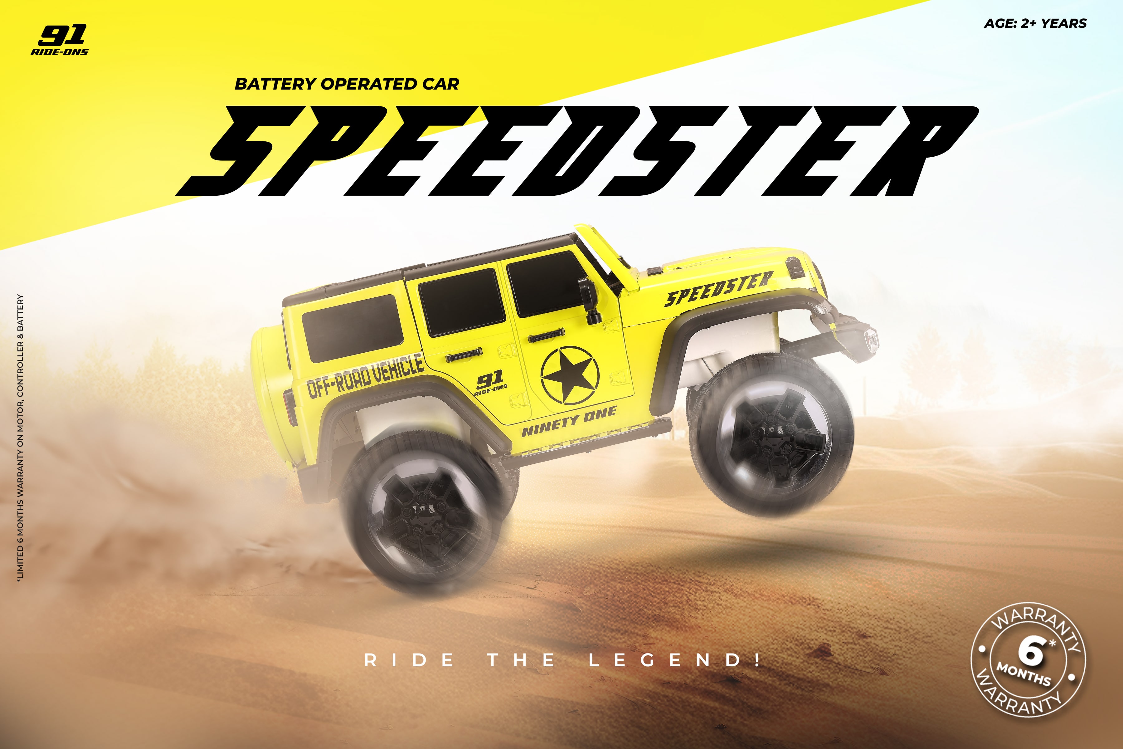 Speedster Ride On Jeep (Neon Green) image 9
