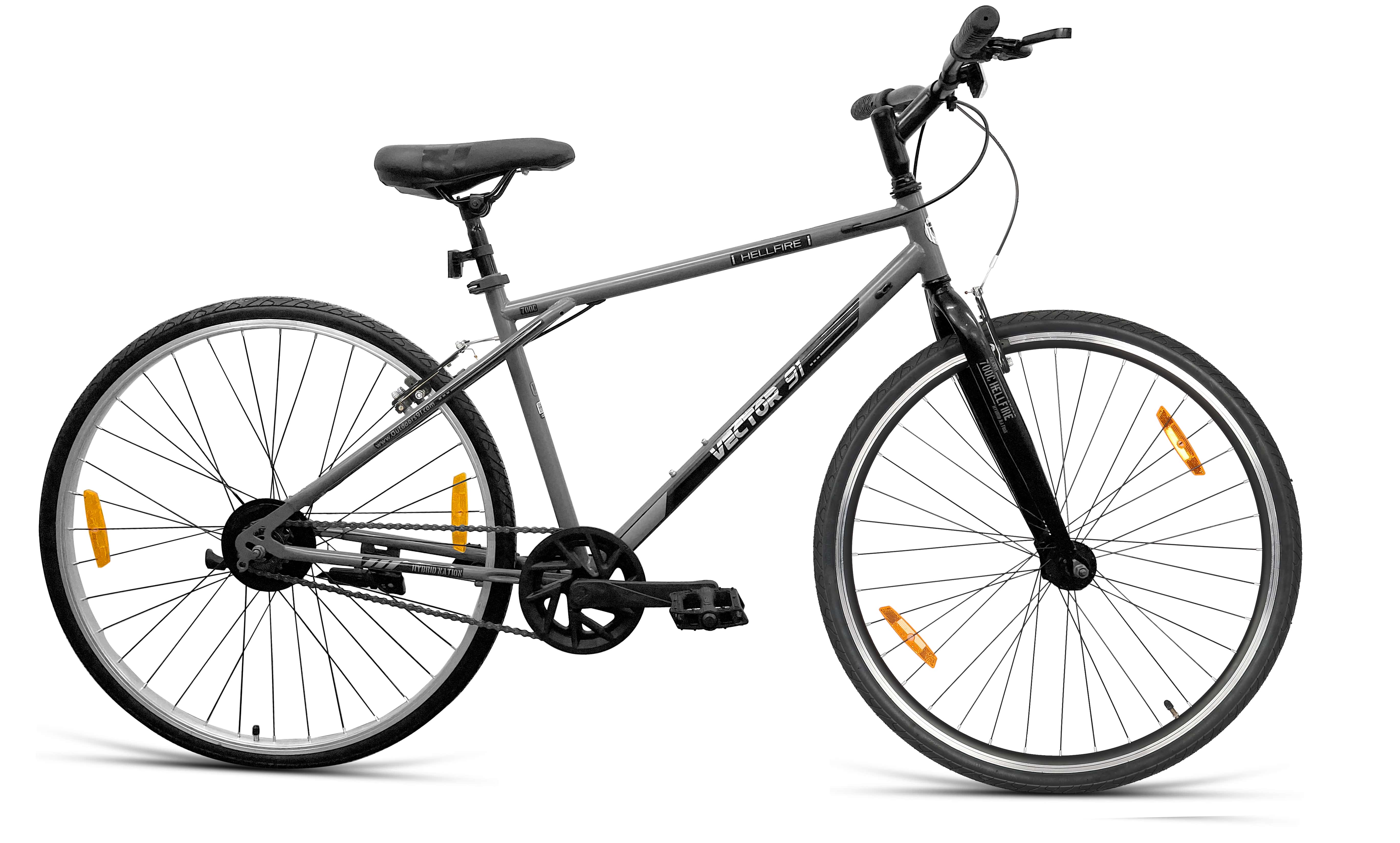 HellFire RFV 700C Single Speed Single Wall Alloy Rims (Grey Silver) image 1