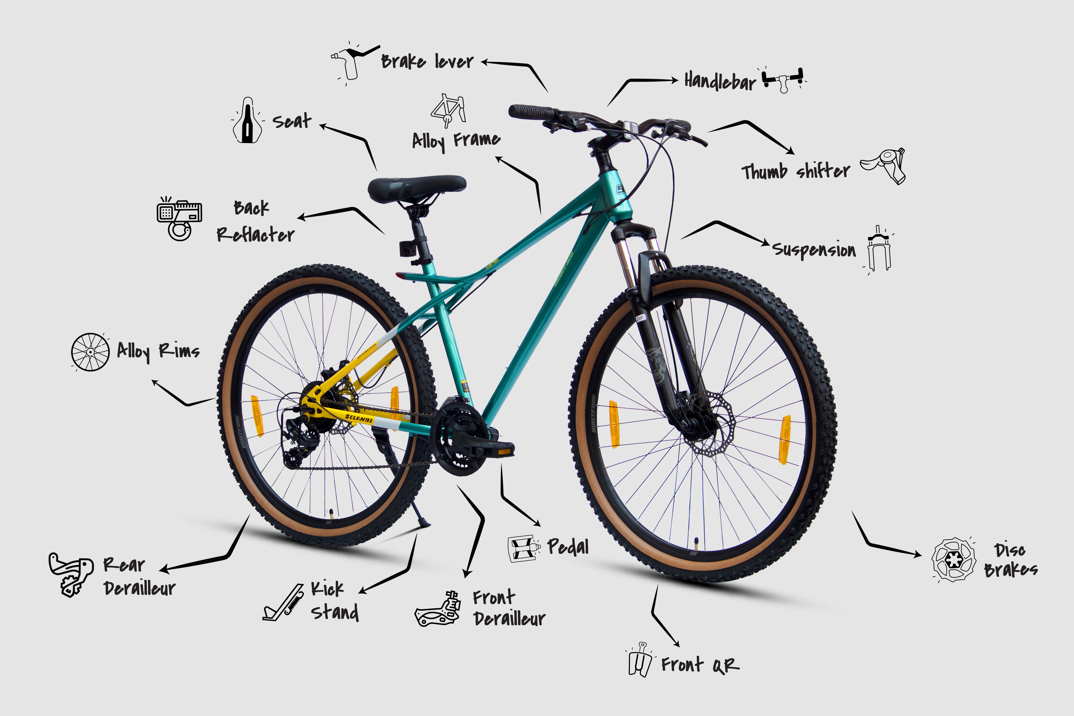 Buy Black Tiger 24T Multi Speed Cycle by 91 Online | Ninety