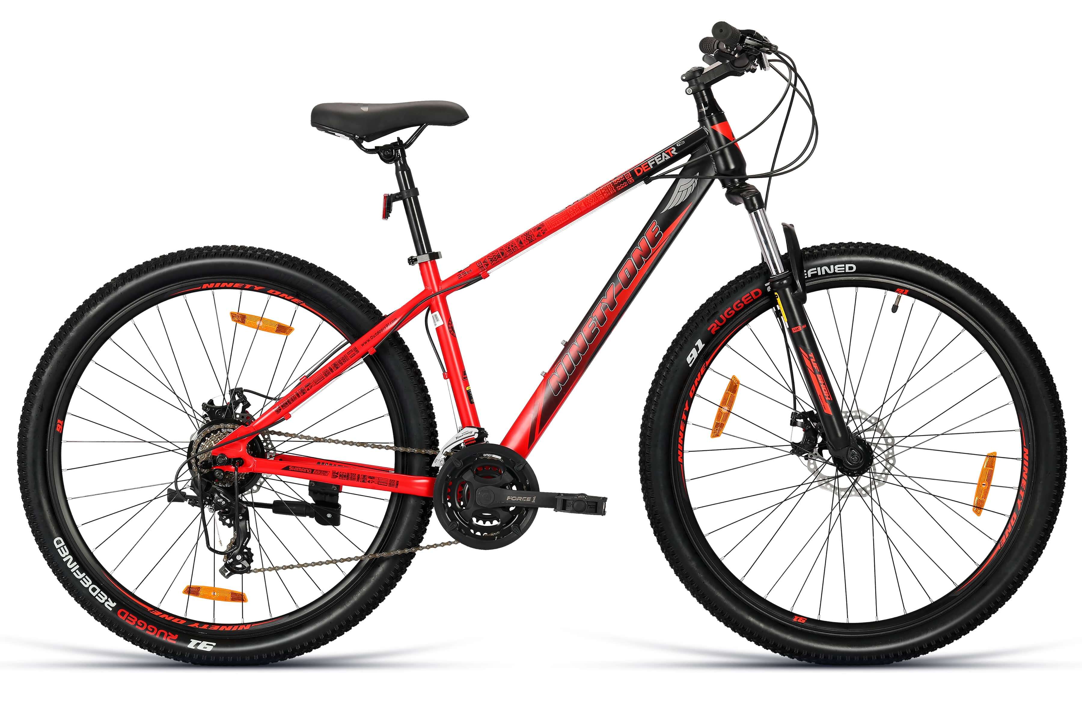 Top Selling Mountain Bikes - Defeatr Pro 29T New Edition Black Red at Rs. 19699 by Ninety One Cycle