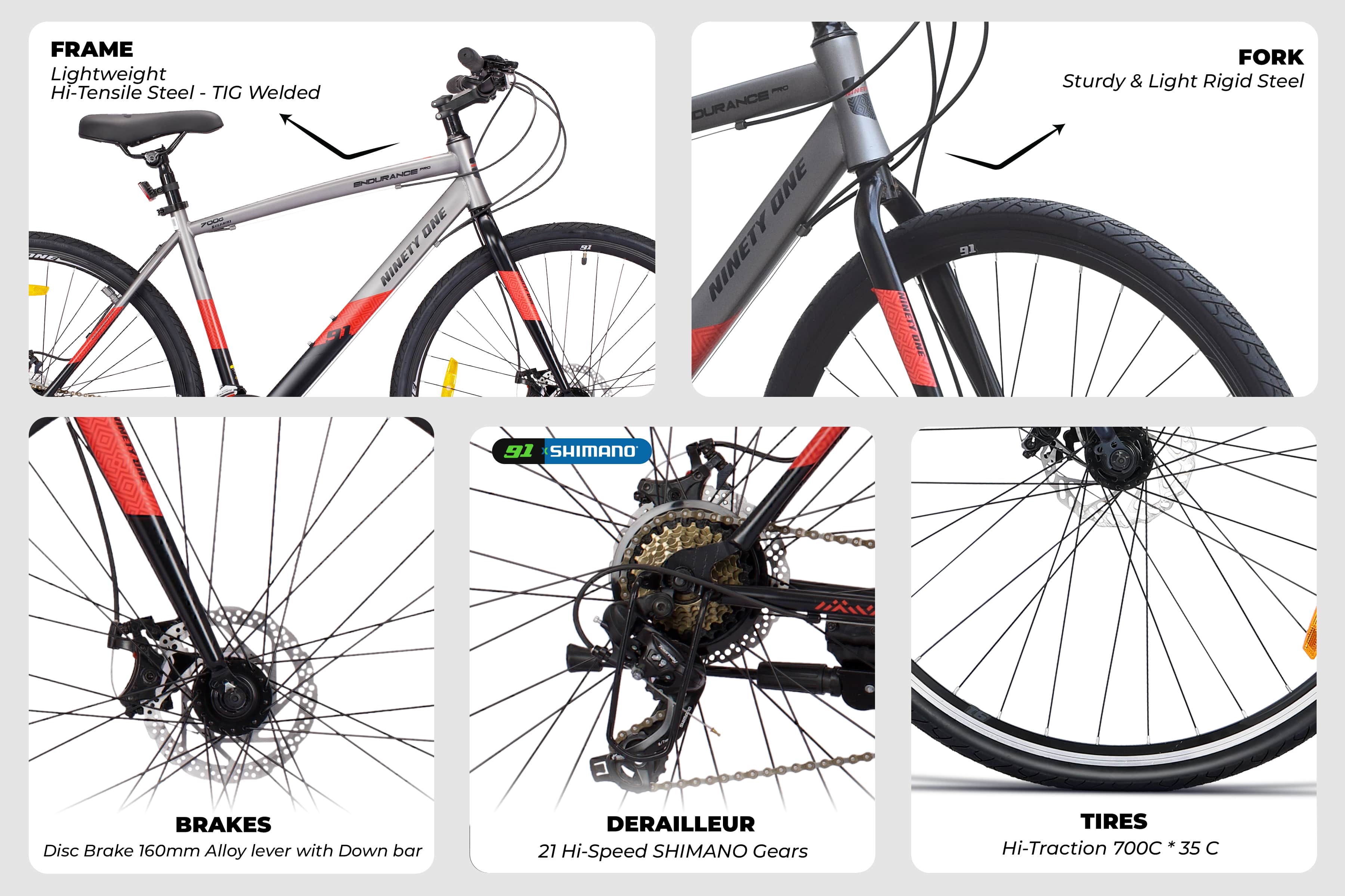 Buy Endurance Pro 700C Multi Speed Cycle by 91 Online Ninety One