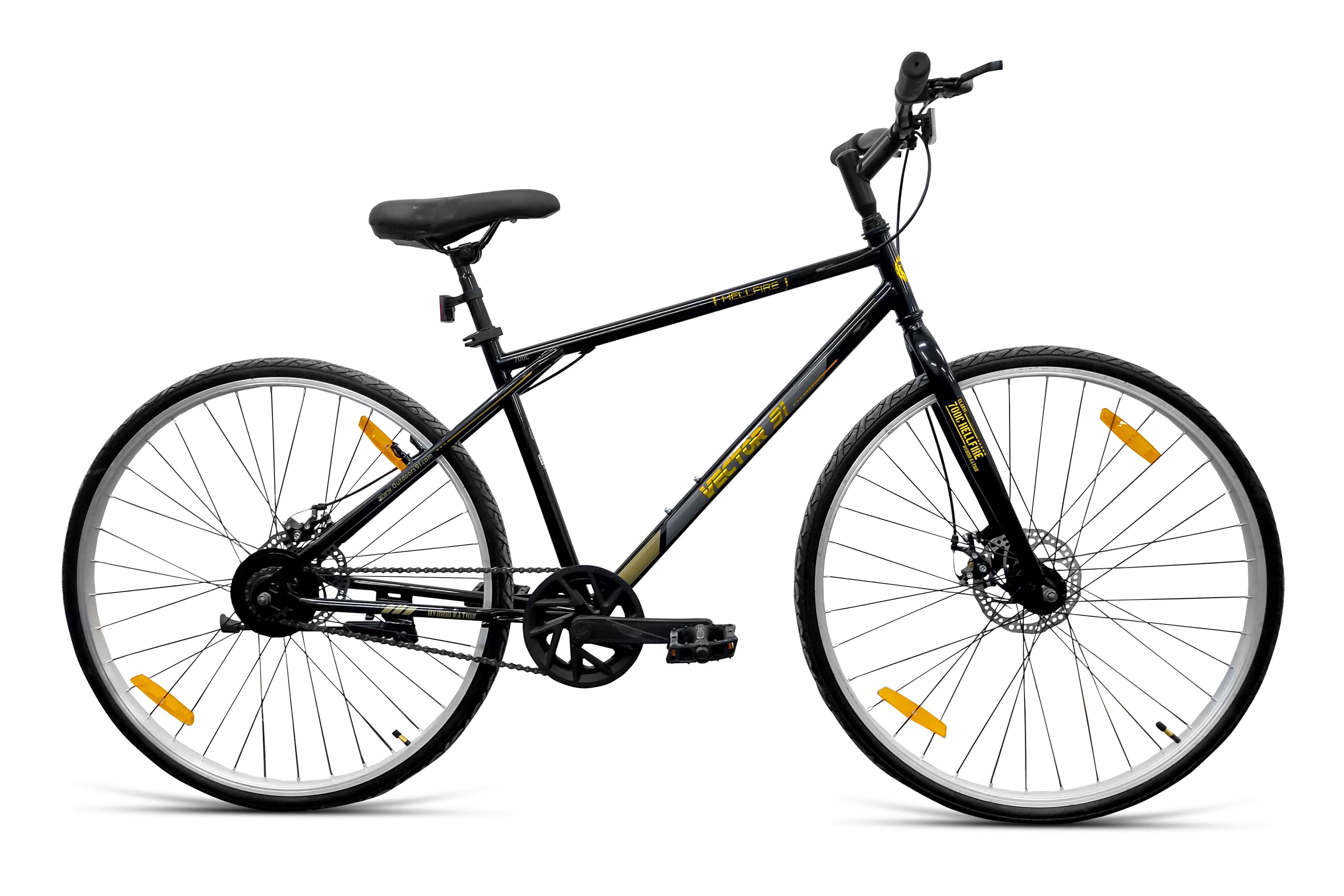 HellFire 700C D2RF Single Wall Alloy Rims (Black Gold) image 1