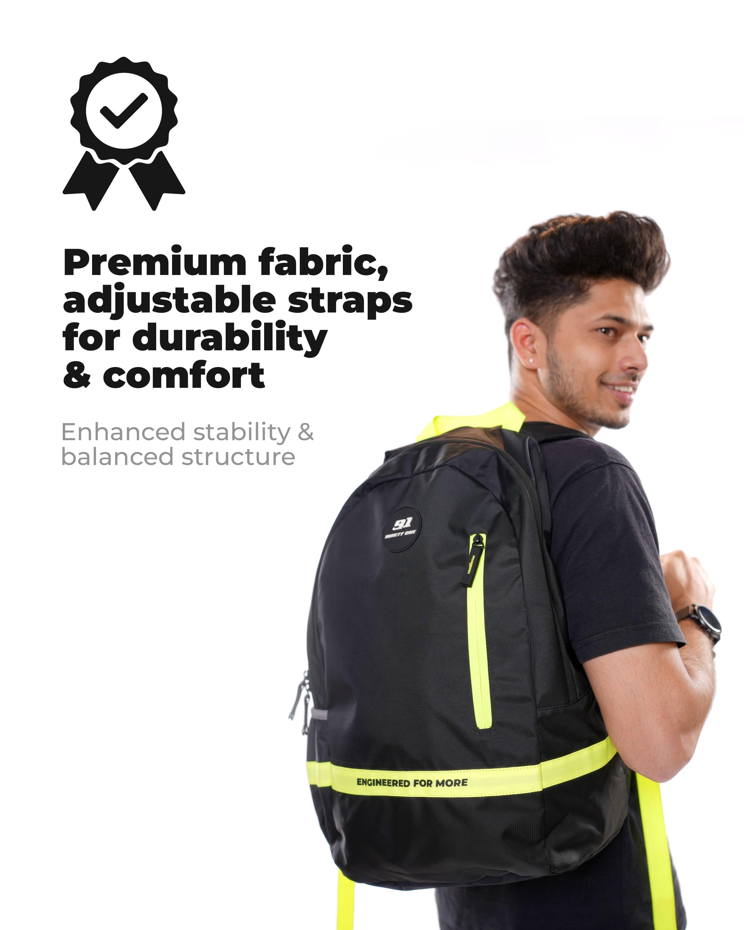 Top Selling  - 91Trailblazer 25L Unisex Black Green Backpack at Rs. 1361 by Ninety One Cycle