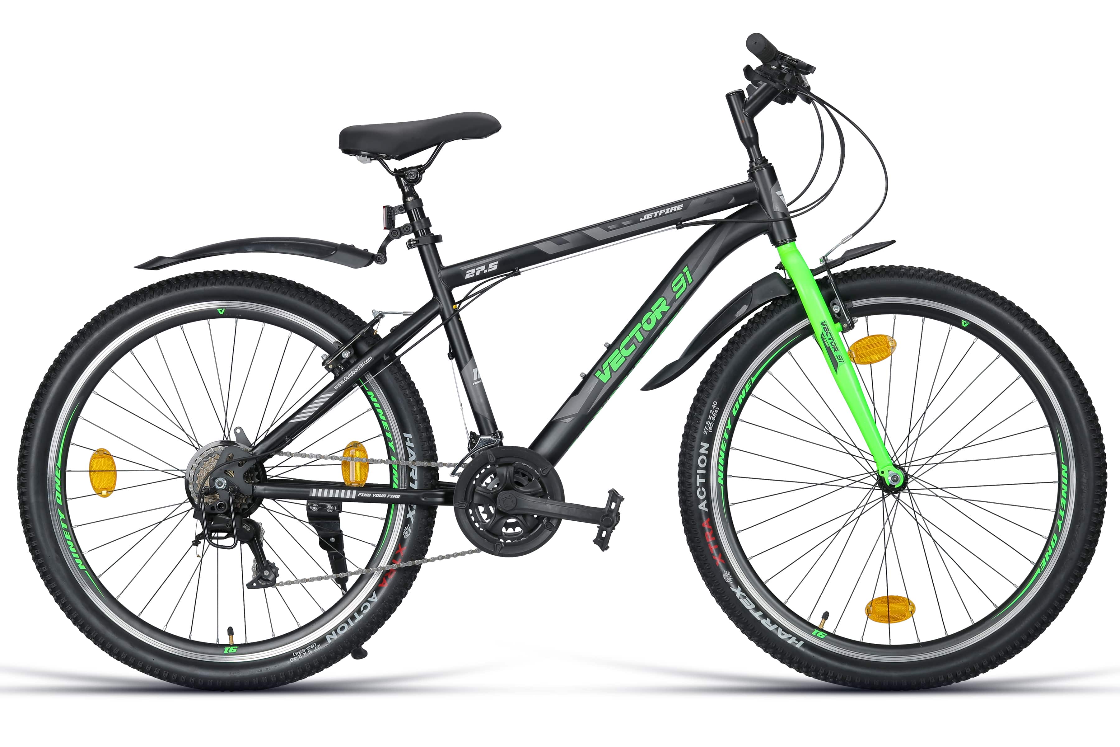 Top Selling Mountain Bikes - JetFire 27 5T Black Green at Rs. 13419 by Ninety One Cycle