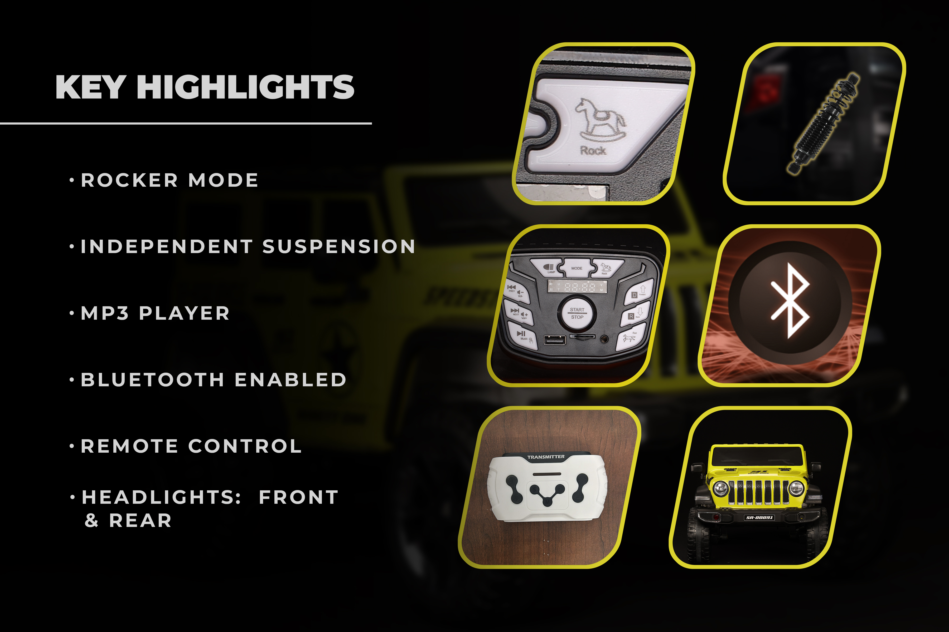 Speedster Ride On Jeep (Neon Green) image 7