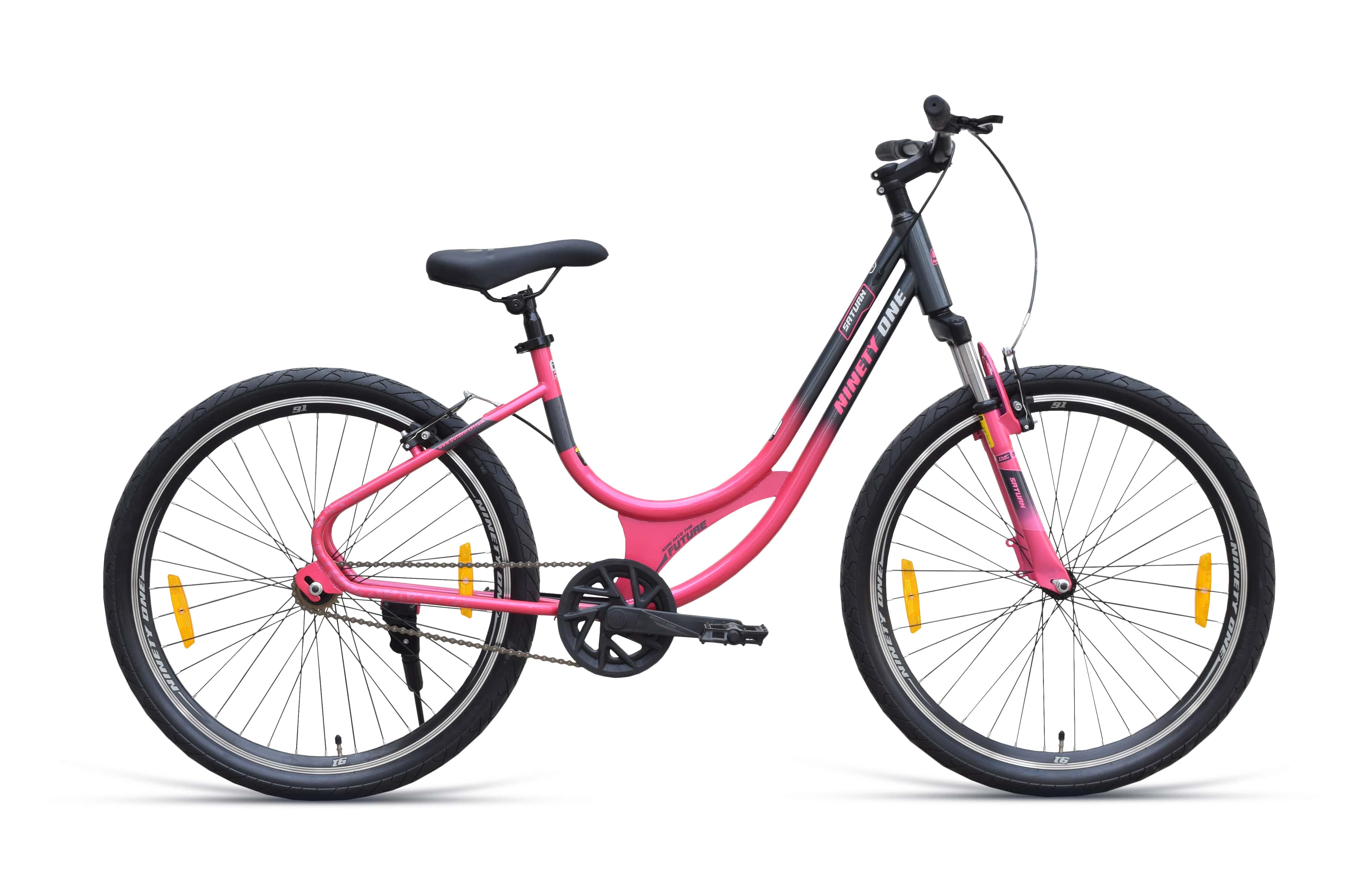 Top Selling All Terrain Bikes - Saturn 26T Single Speed Grey Pink at Rs. 12239 by Ninety One Cycle