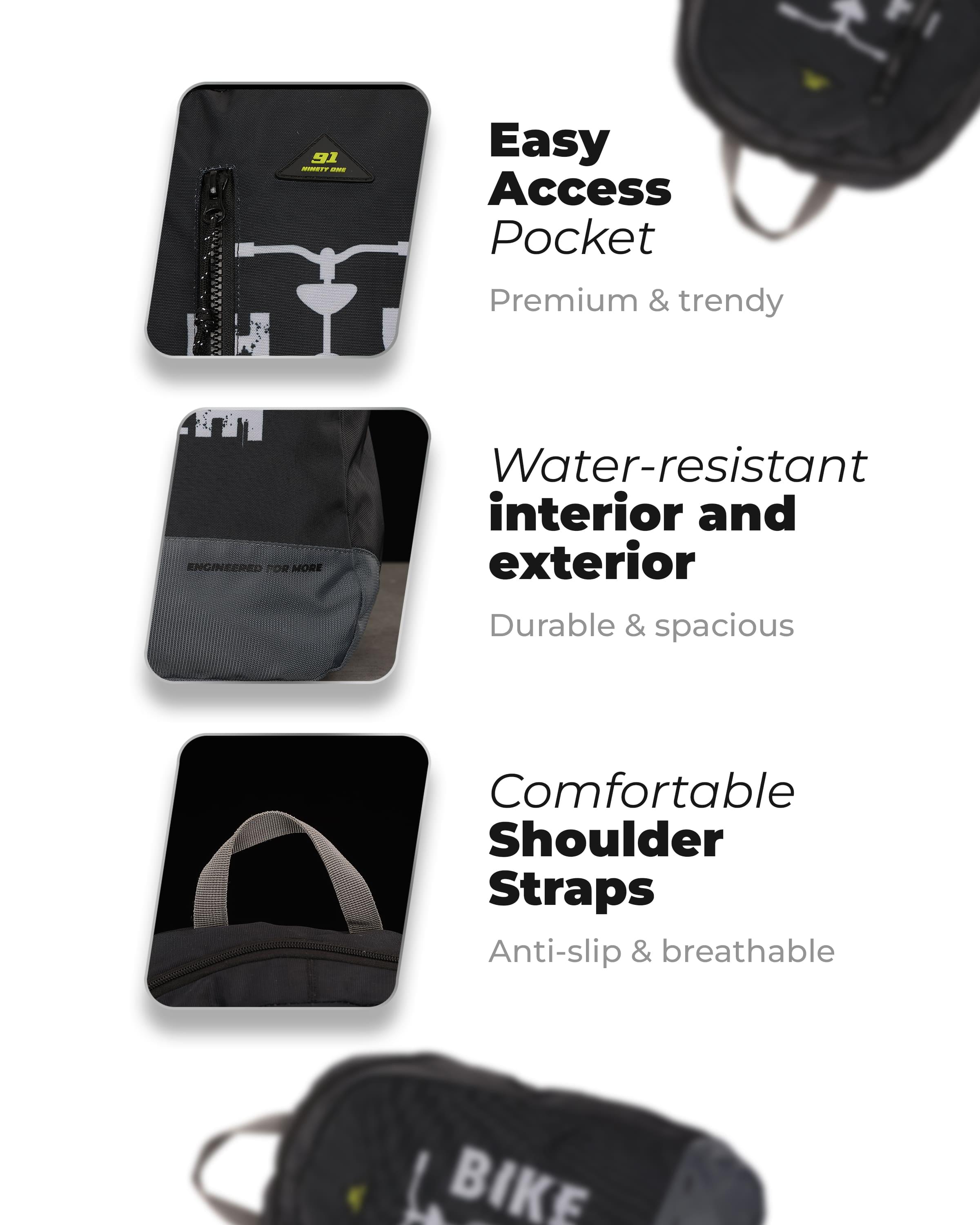 Top Selling  - 91Trekker 15L Unisex Black Grey Backpack at Rs. 944 by Ninety One Cycle