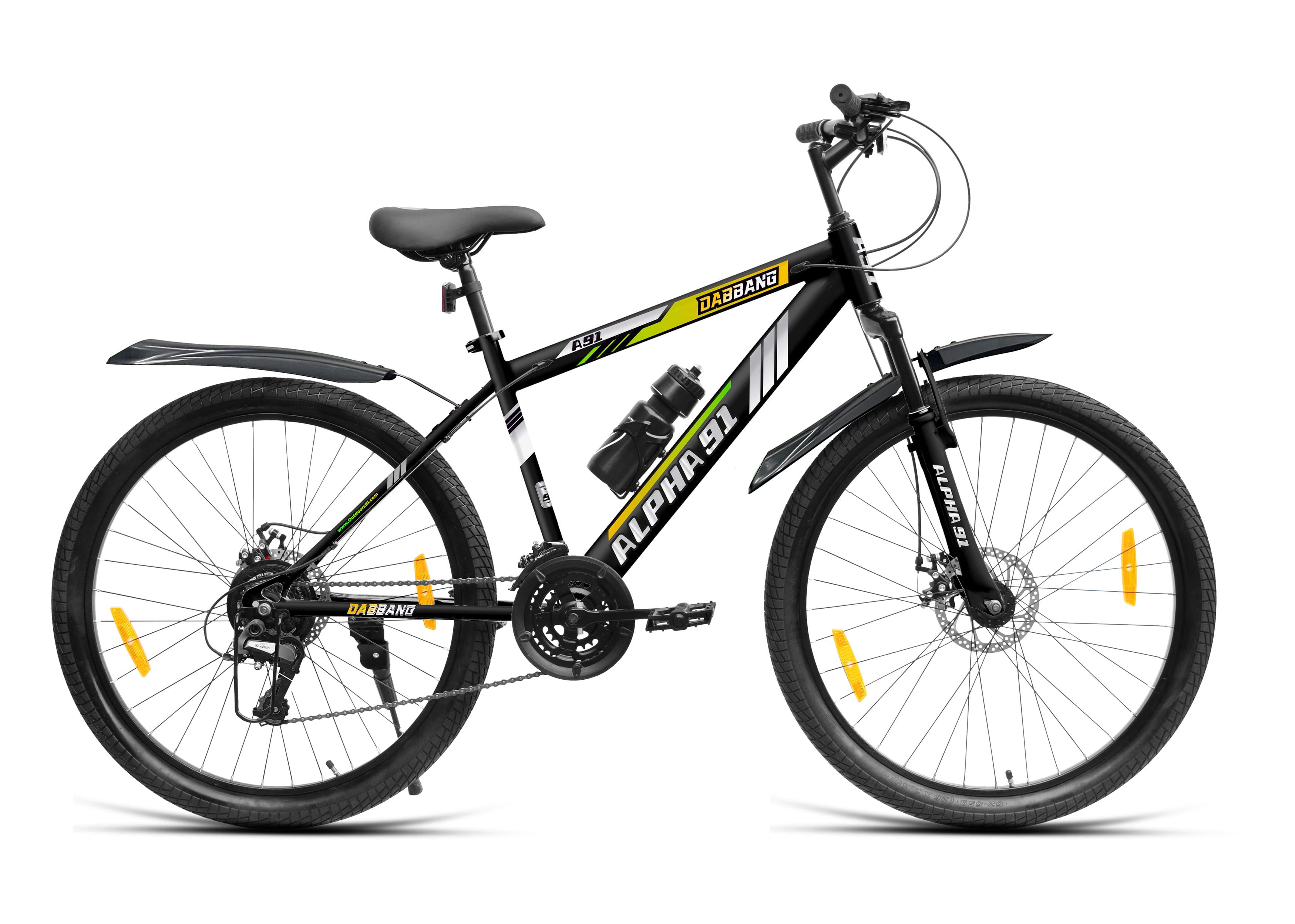 Dabbang D2TX 26T 21 Speed SunRun Gear 90 SKD (Black Green) image 1