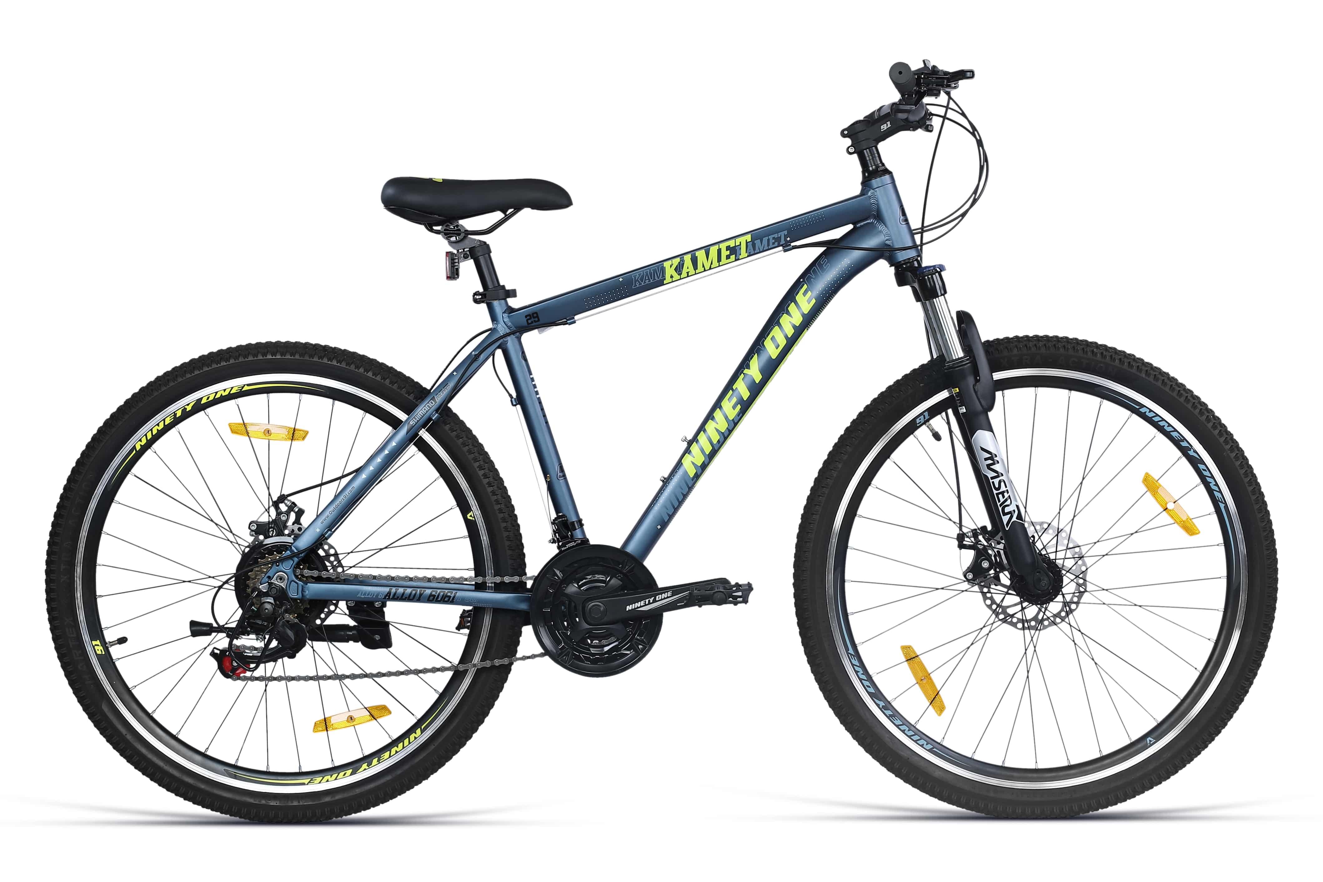 Top Selling Mountain Bikes - Kamet 29T Gray Yellow at Rs. 28999 by Ninety One Cycle