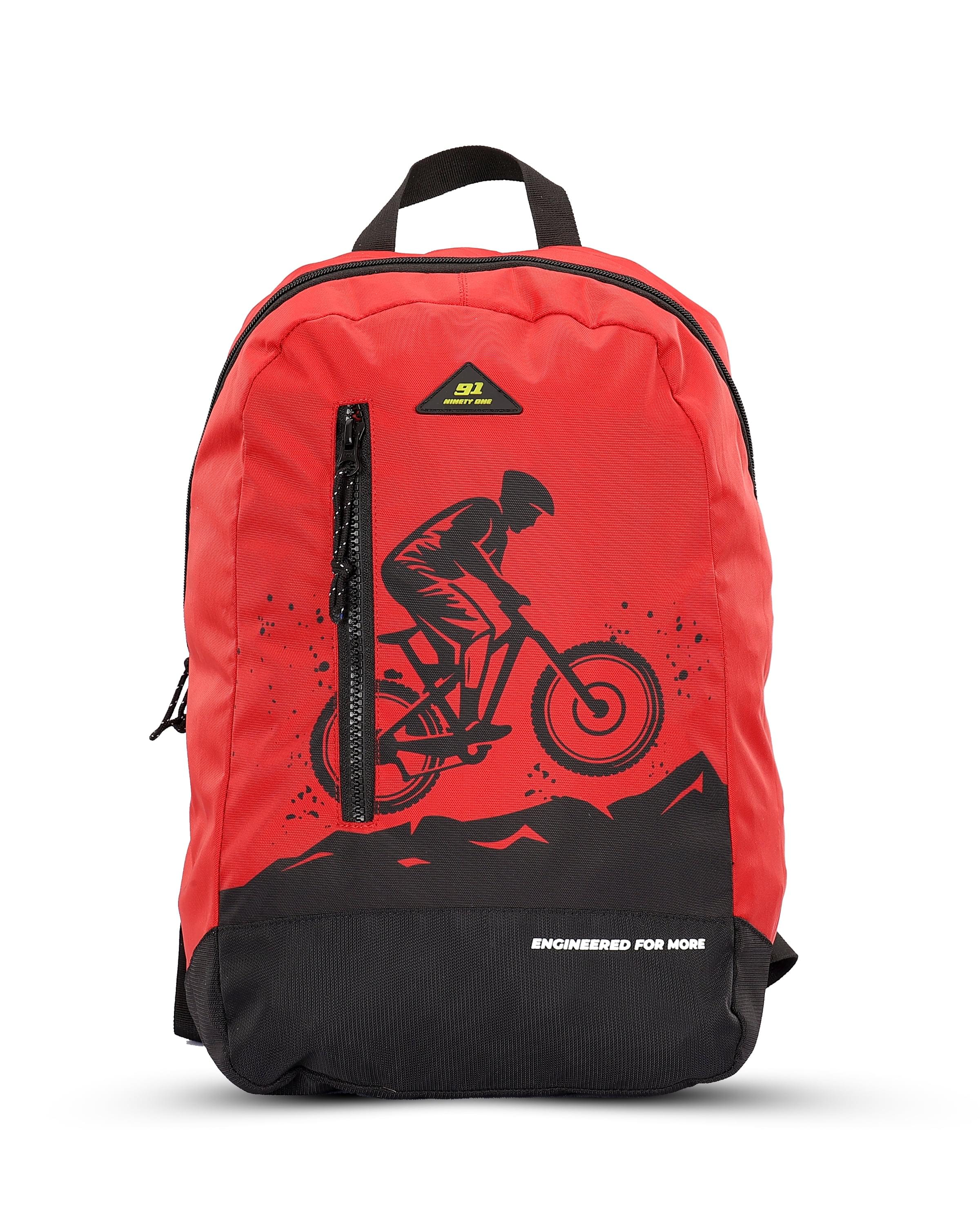 Top Selling  - 91Trekker 15L Unisex Red Black Backpack at Rs. 944 by Ninety One Cycle