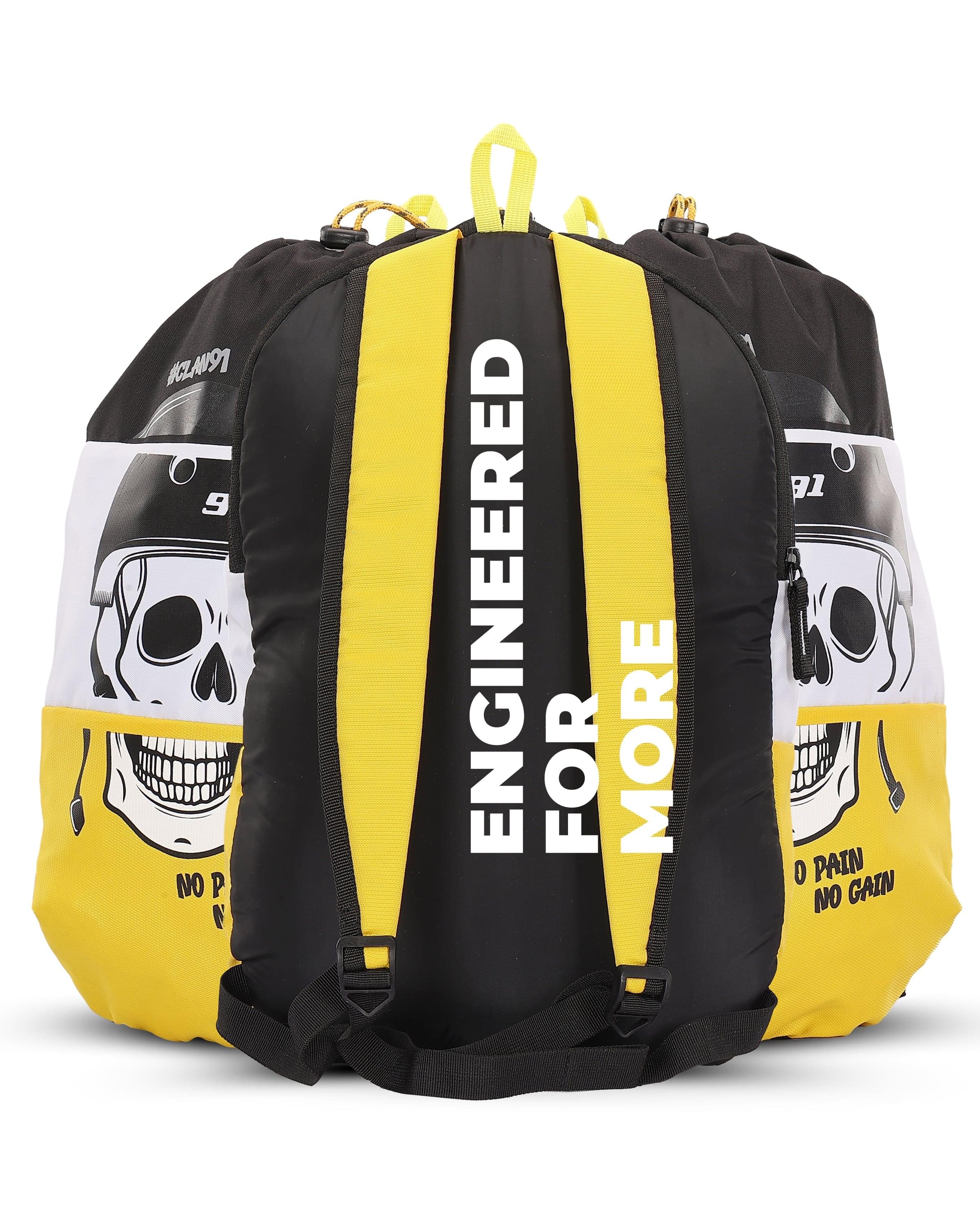 Top Selling  - 91BornRider 15L Unisex Black Yellow Backpack at Rs. 944 by Ninety One Cycle