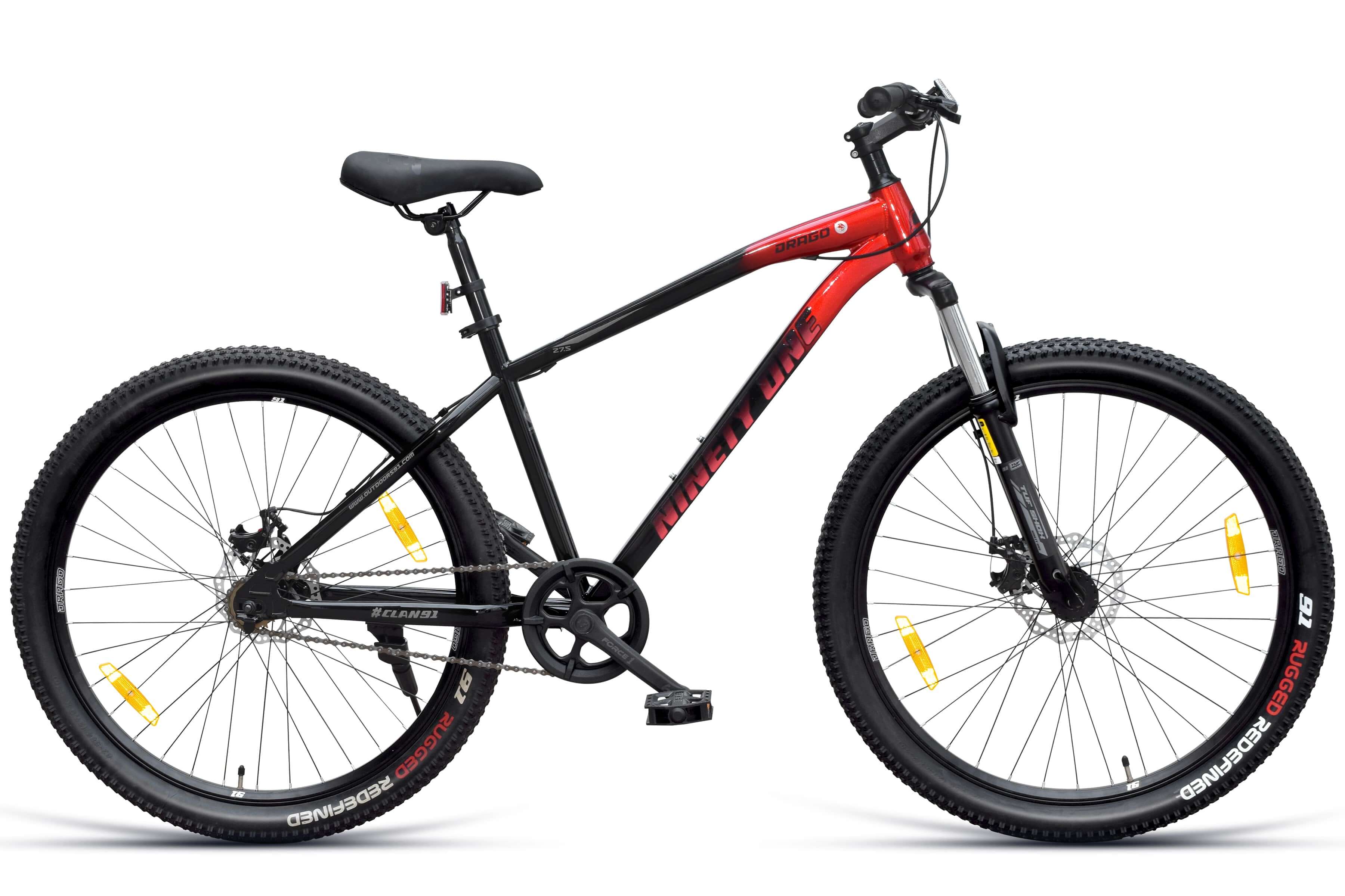 Top Selling Mountain Bikes - Drago 27 5T Black Red at Rs. 13999 by Ninety One Cycle