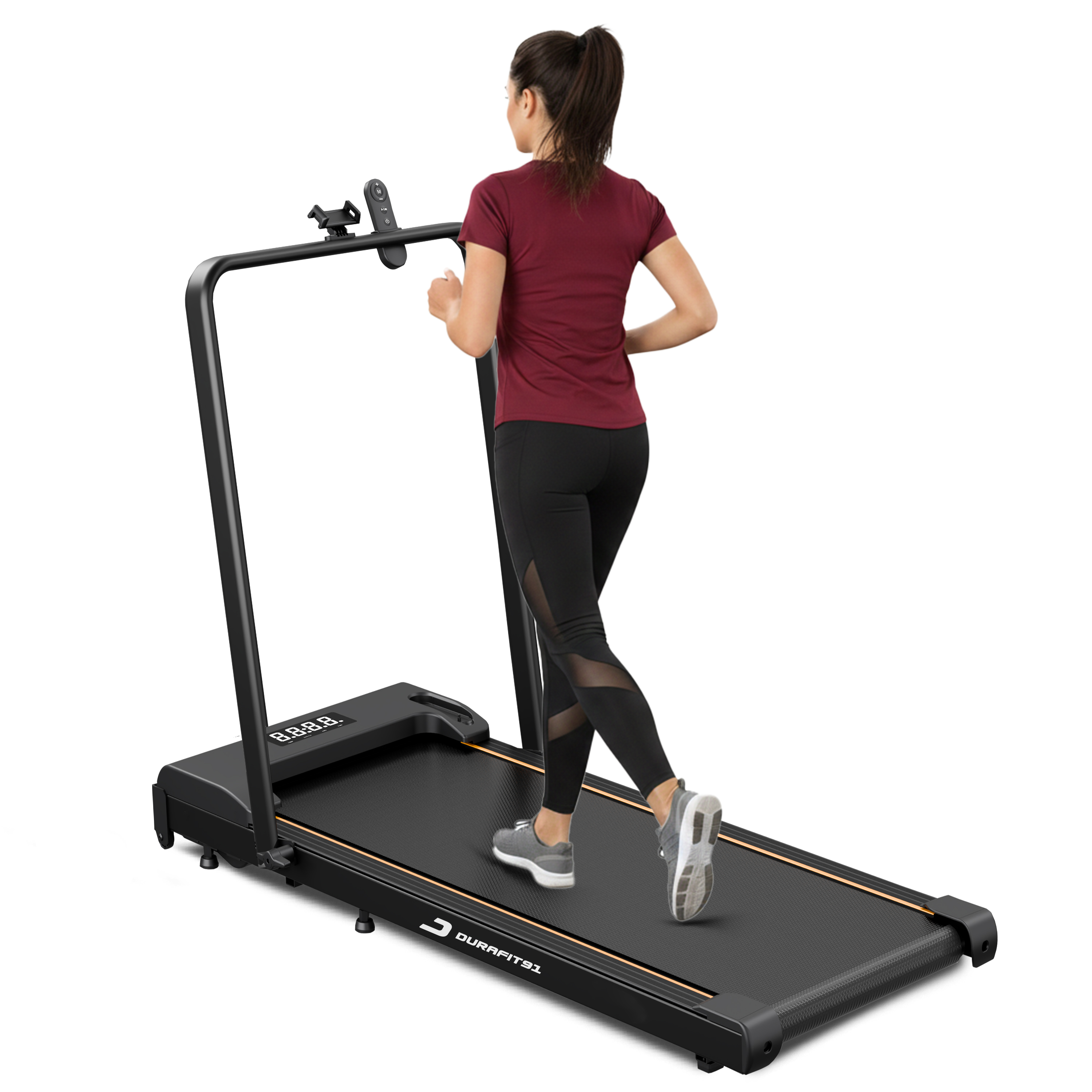 Compact Single Function Treadmill (Black) image 1
