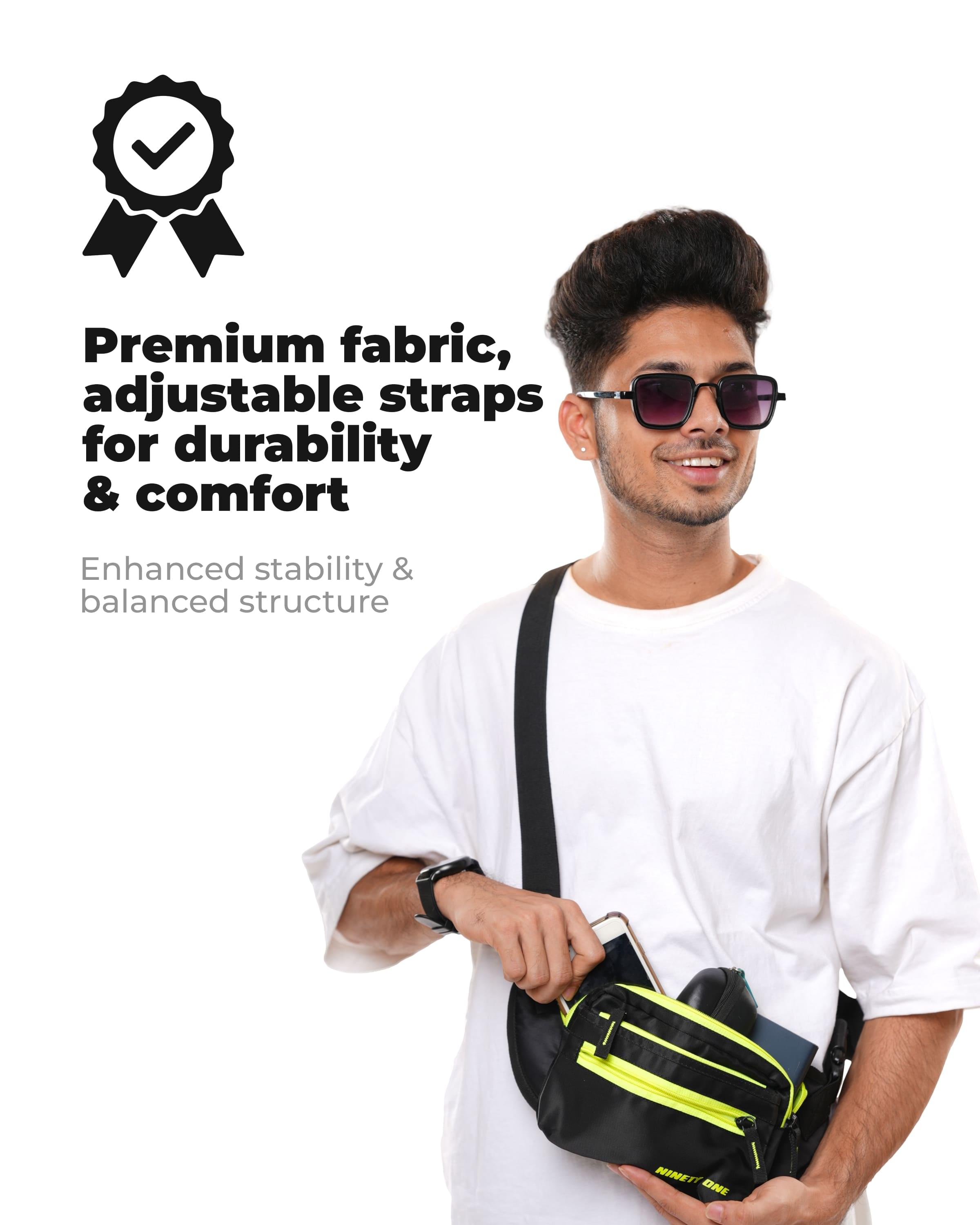 Top Selling  - 91Explorer 2L Unisex Black Green Cross Body Bag at Rs. 890 by Ninety One Cycle