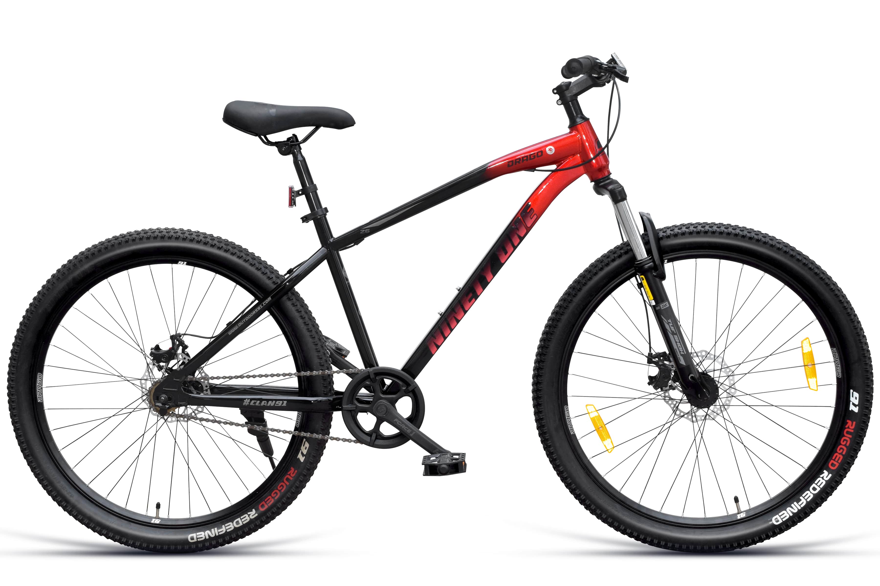 Top Selling Mountain Bikes - Drago 26T Black Red at Rs. 13629 by Ninety One Cycle