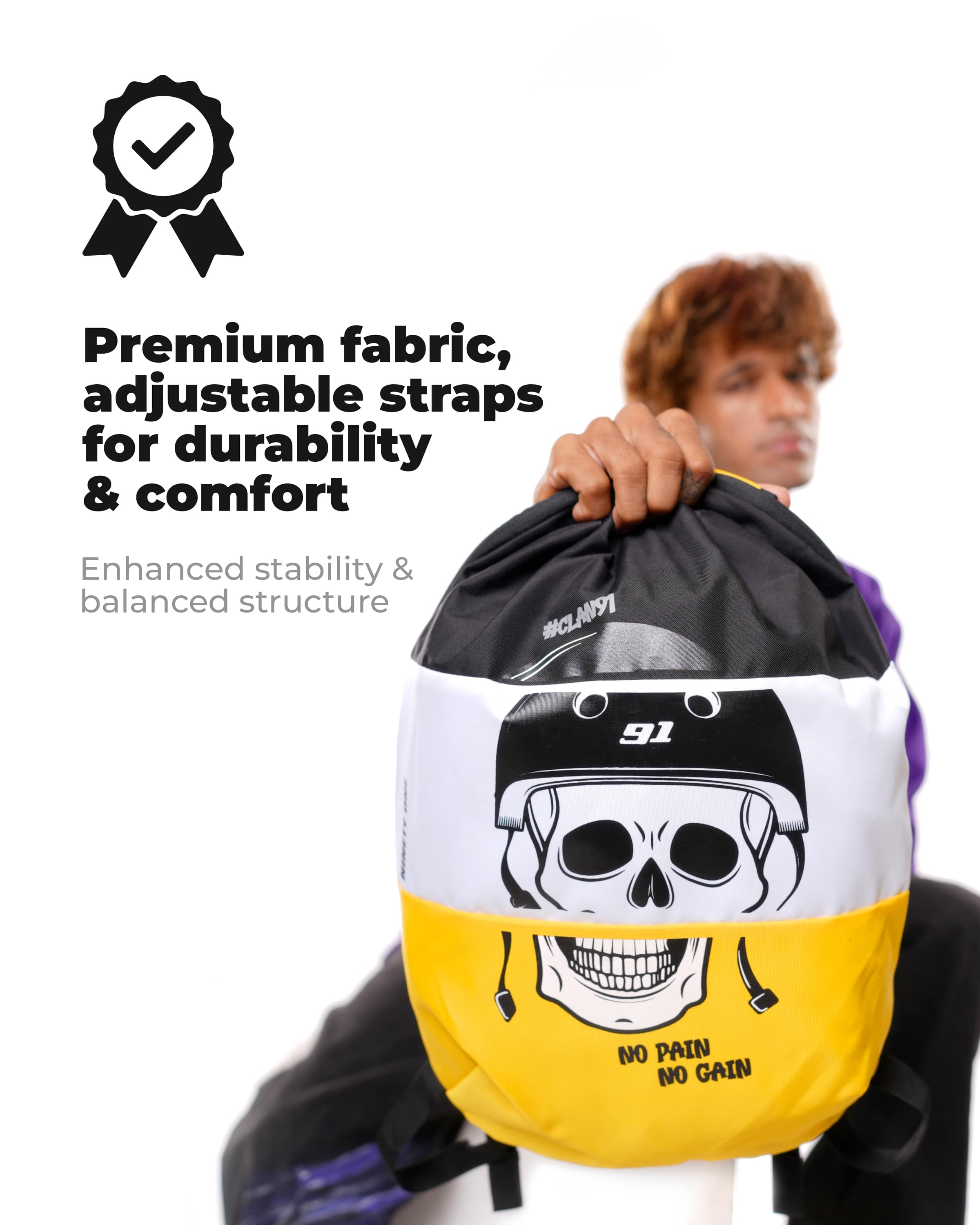 Top Selling  - 91BornRider 15L Unisex Black Yellow Backpack at Rs. 944 by Ninety One Cycle