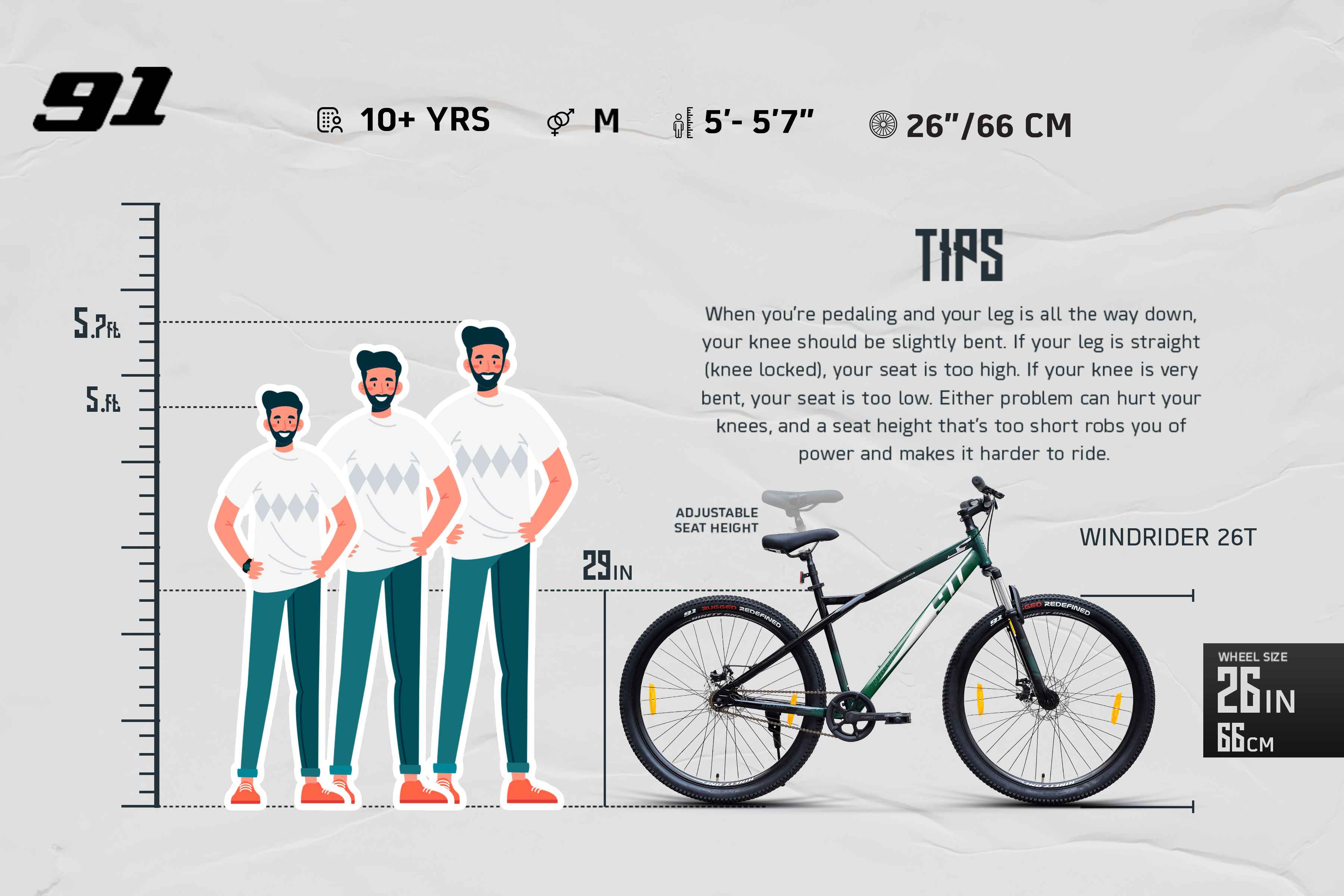 Buy Windrider 26T Single Speed Cycle by 91 Online Ninety One