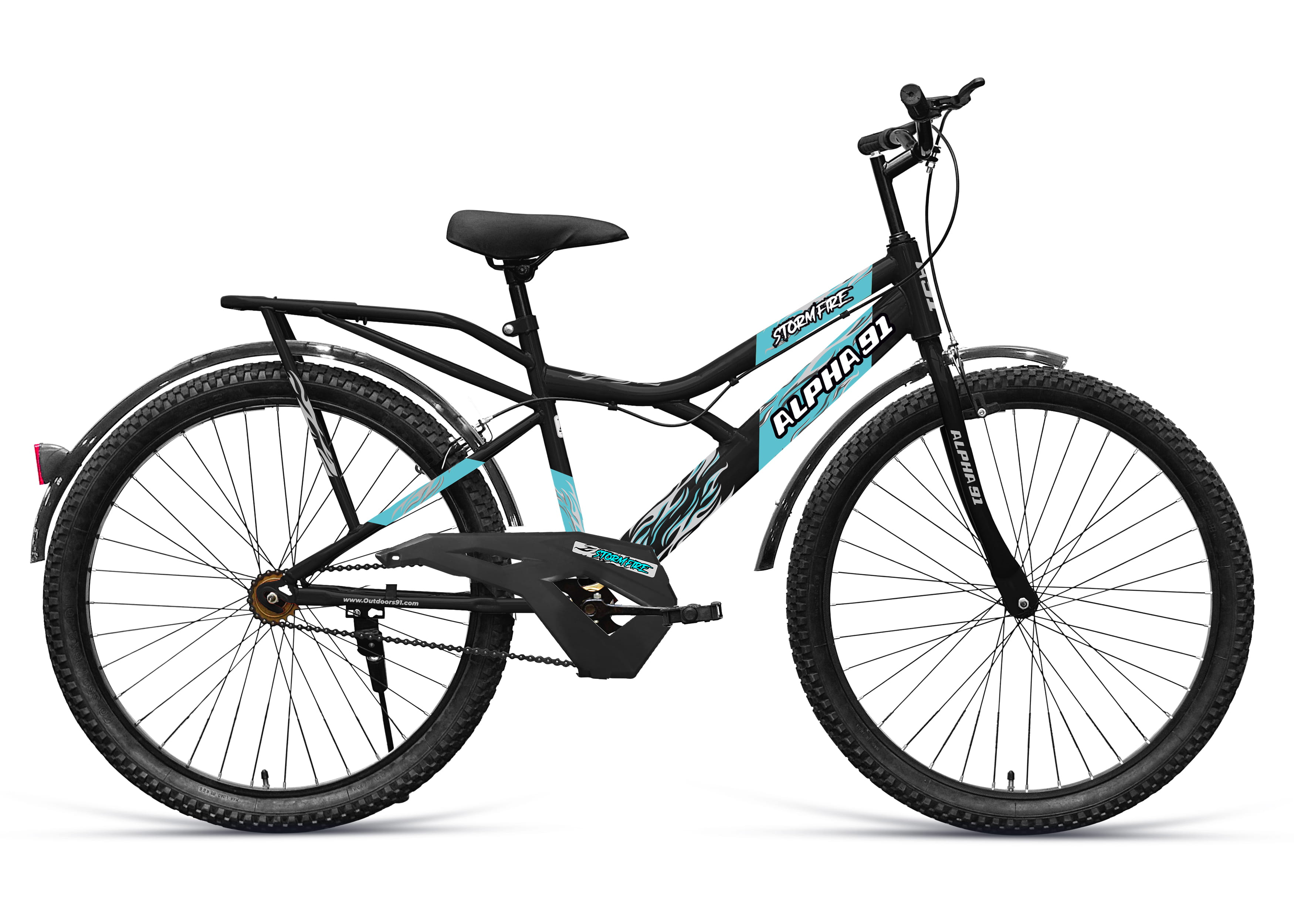 Stormfire IBC Caliper Brake Steel Mudguard 24T CKD pack of 2 (Black Cyan) image 1