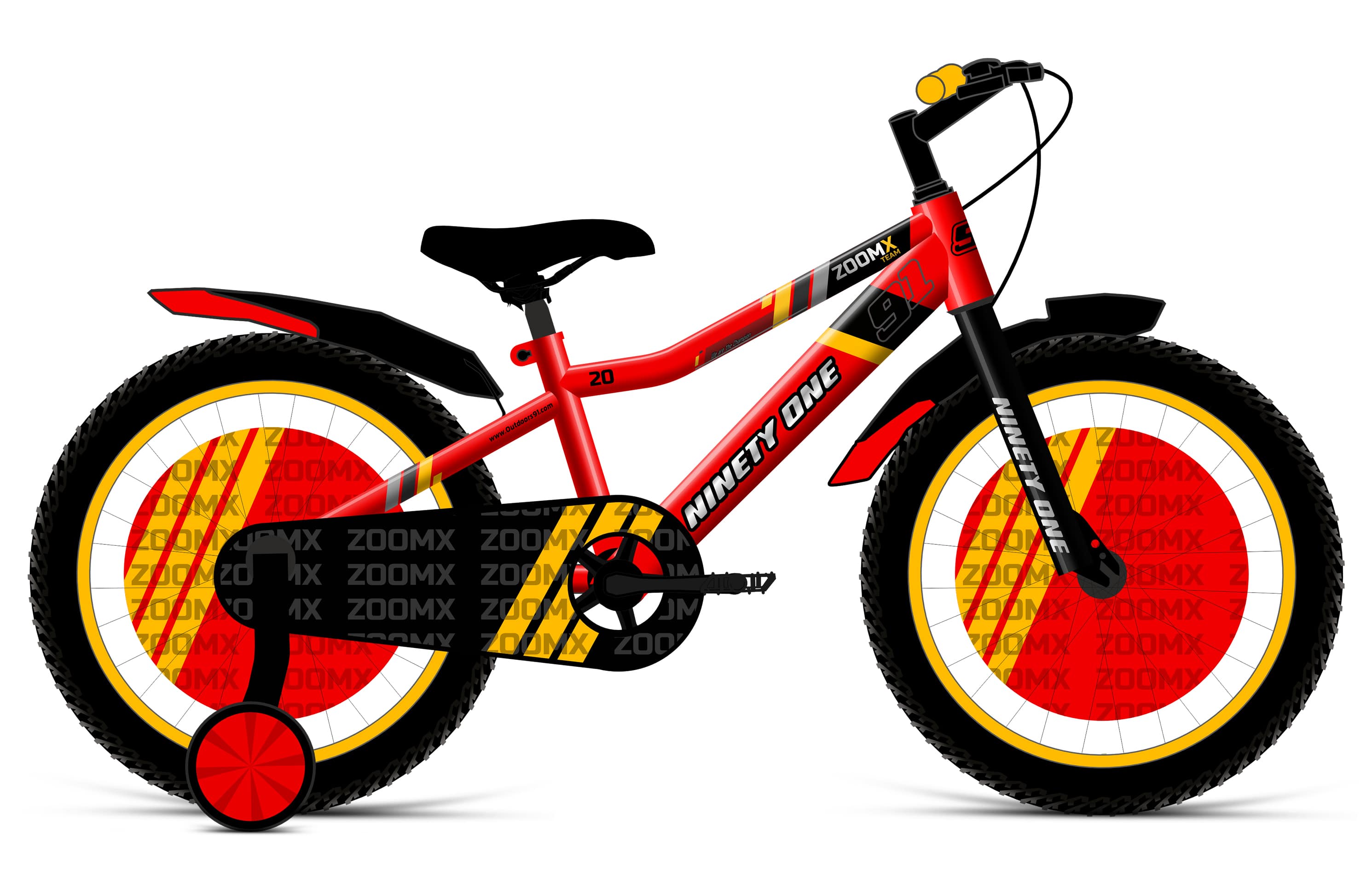 Zoom X 20T 90 SKD Pack of 2 (Red Yellow) image 1