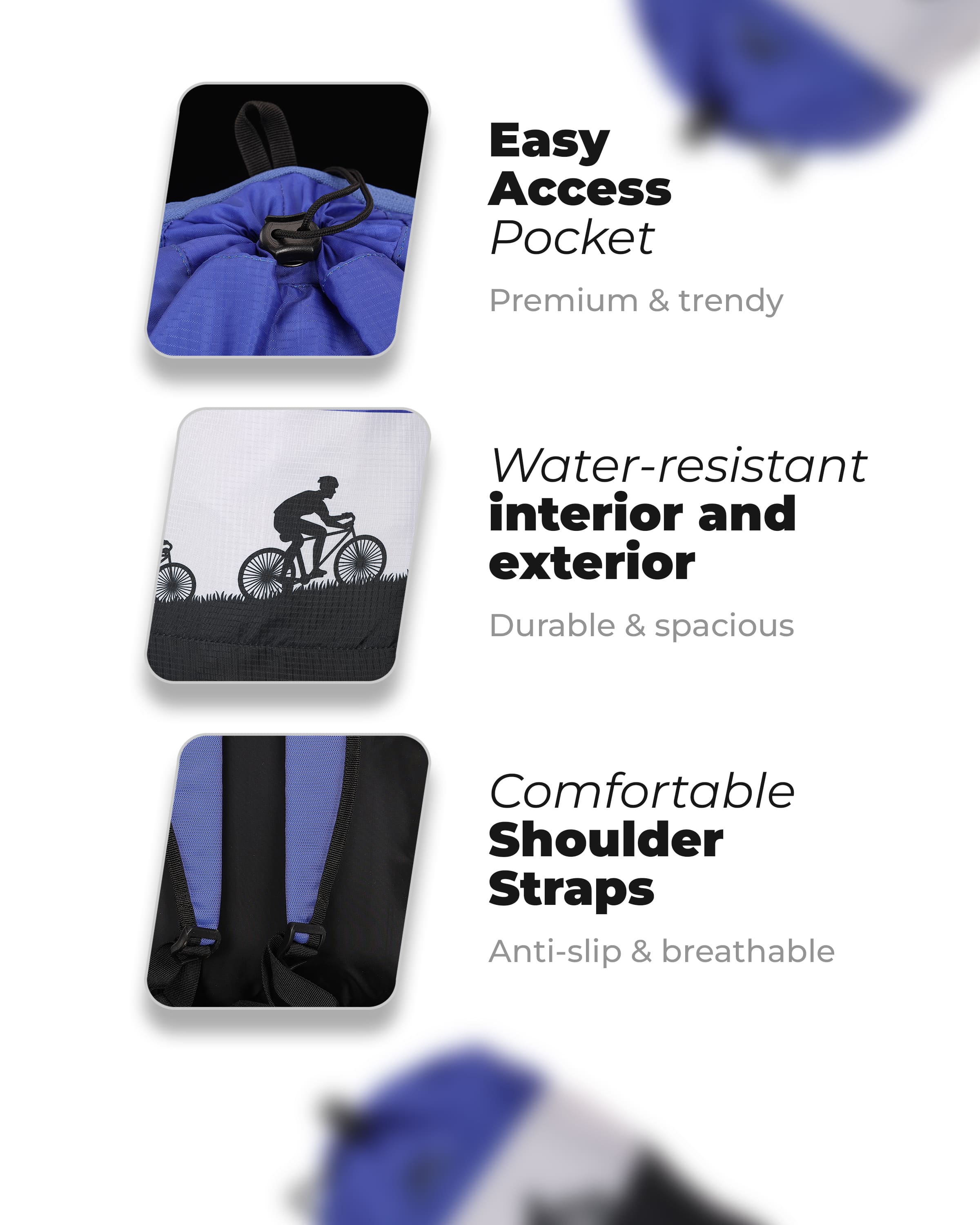 Top Selling  - 91RideOn 15L Unisex Blue Black Backpack at Rs. 908 by Ninety One Cycle