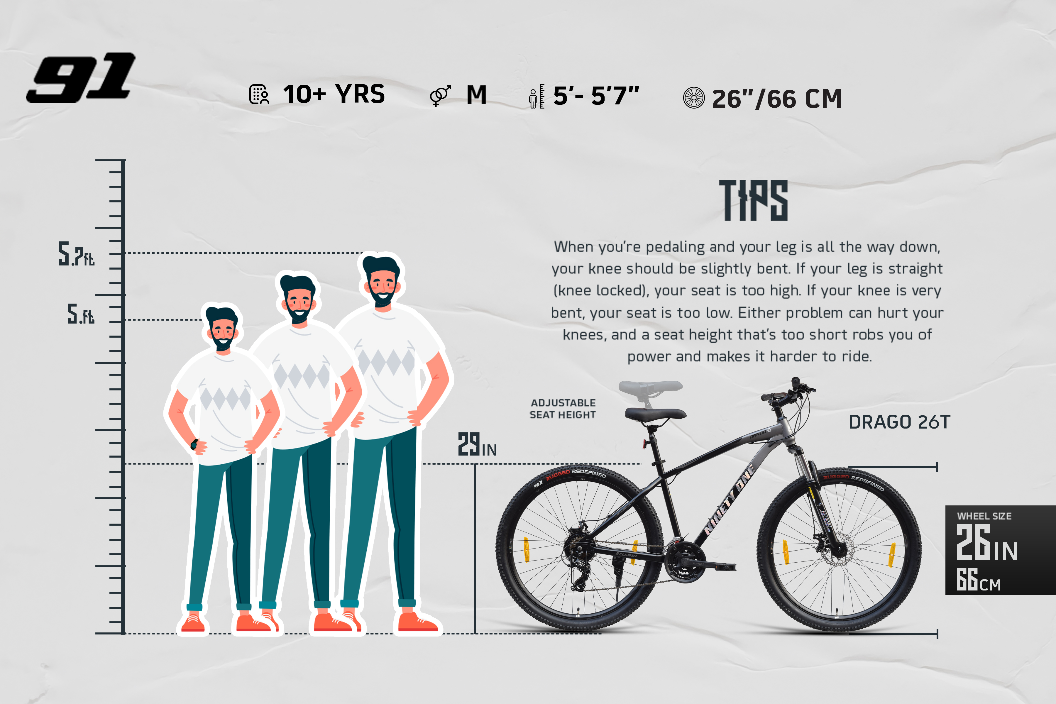 Buy Drago 26T Multi Speed Cycle by 91 Online Ninety One Bicycles