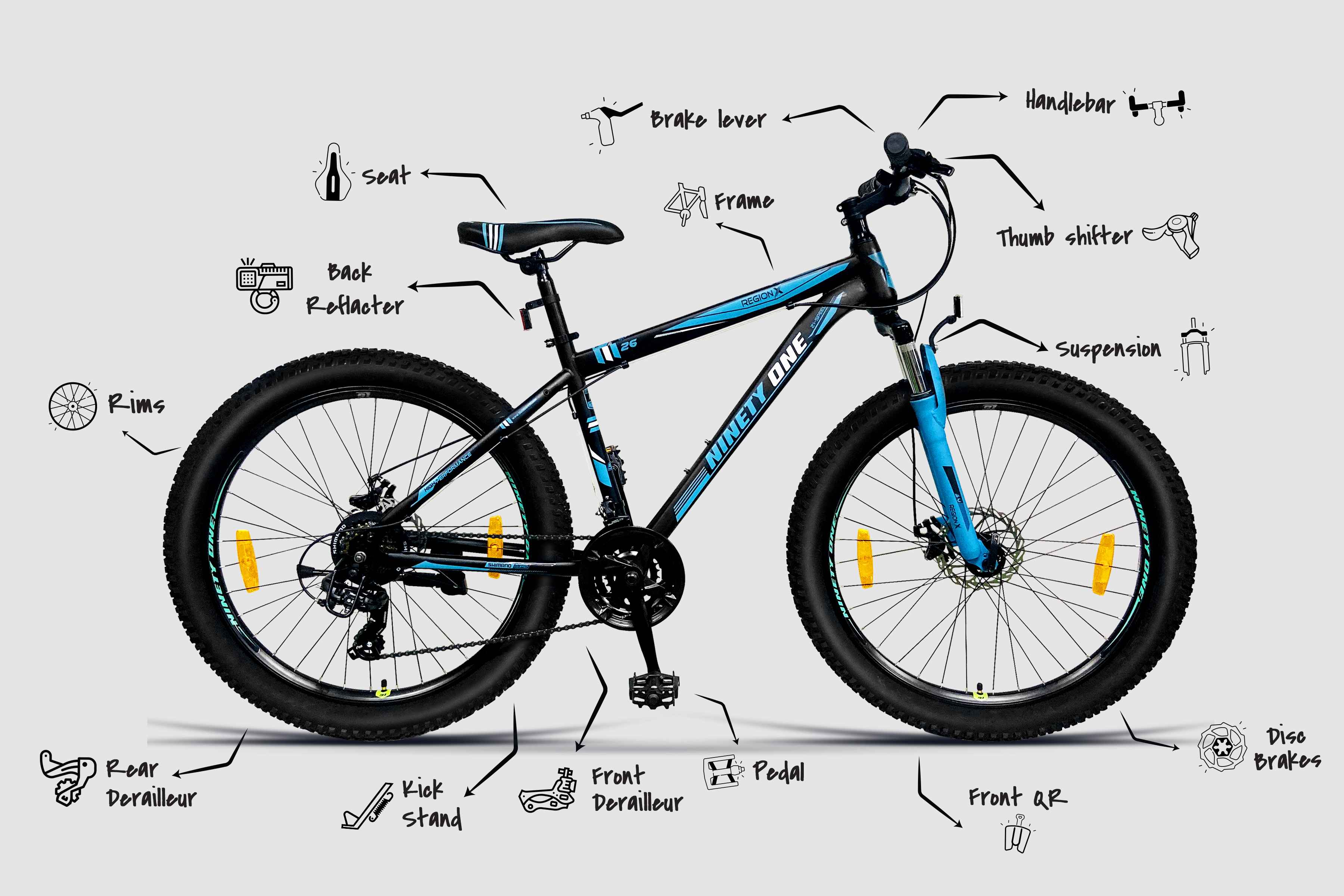 RegionX 26T Multi Speed black-turquoise